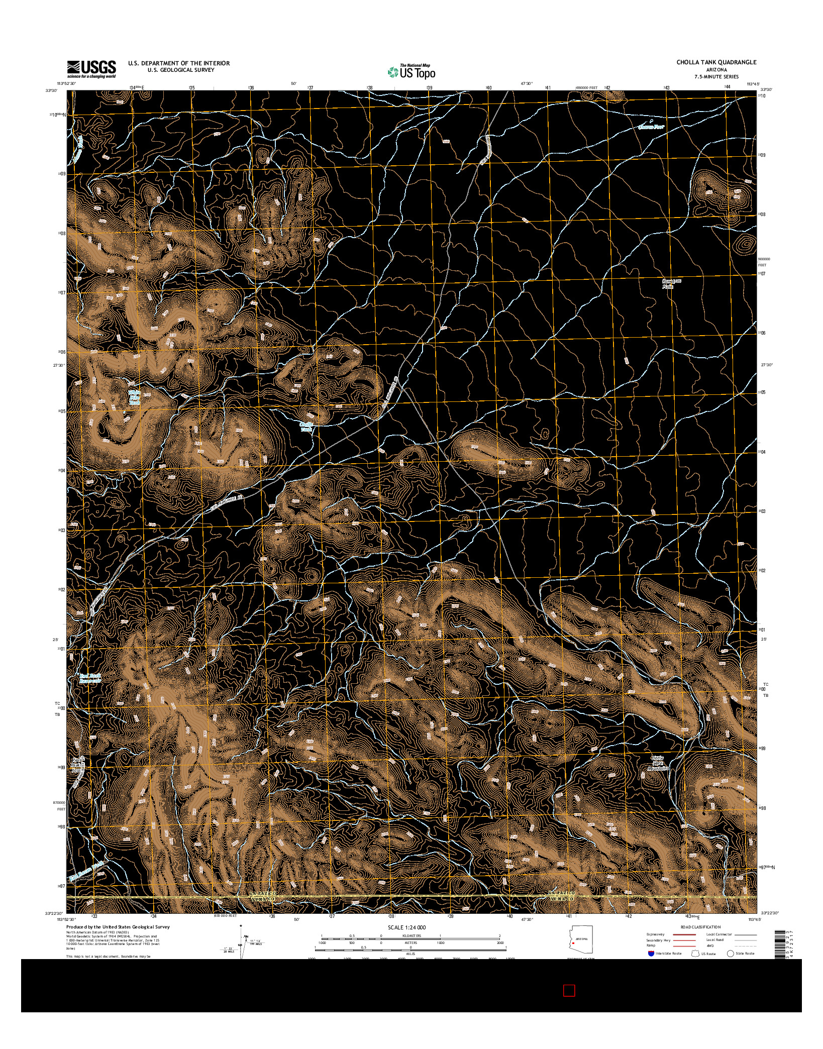 USGS US TOPO 7.5-MINUTE MAP FOR CHOLLA TANK, AZ 2014