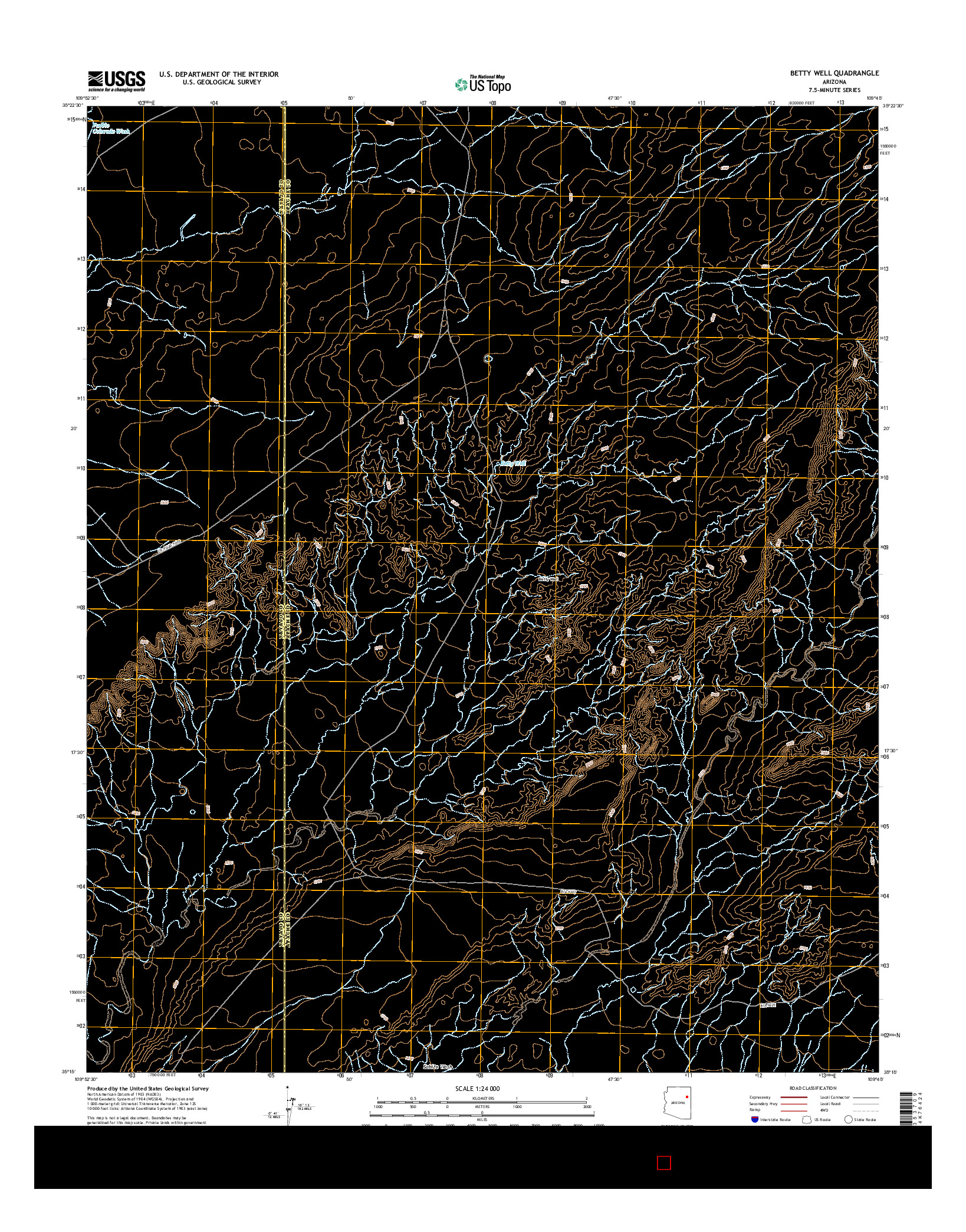 USGS US TOPO 7.5-MINUTE MAP FOR BETTY WELL, AZ 2014