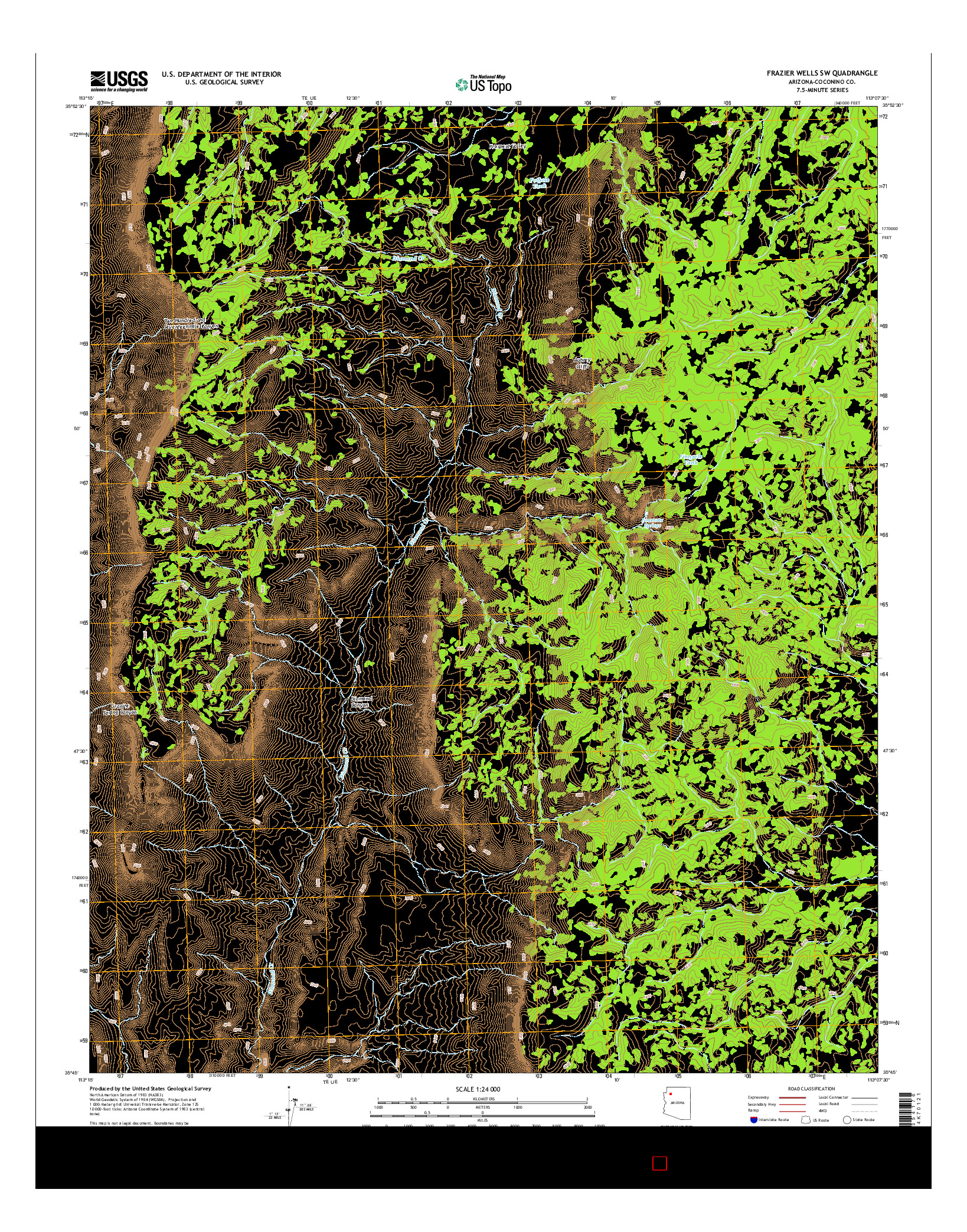 USGS US TOPO 7.5-MINUTE MAP FOR FRAZIER WELLS SW, AZ 2014