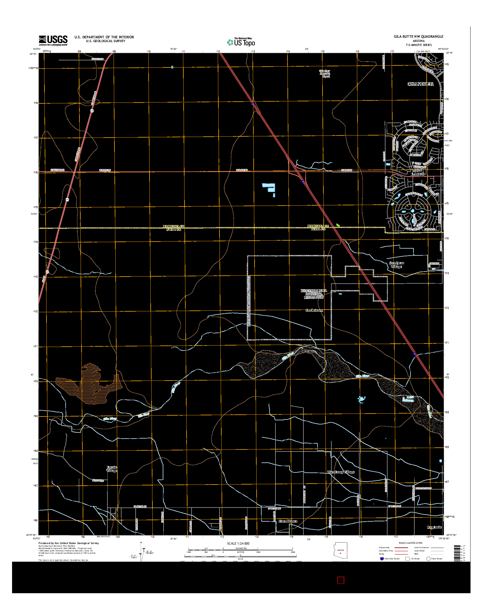 USGS US TOPO 7.5-MINUTE MAP FOR GILA BUTTE NW, AZ 2014