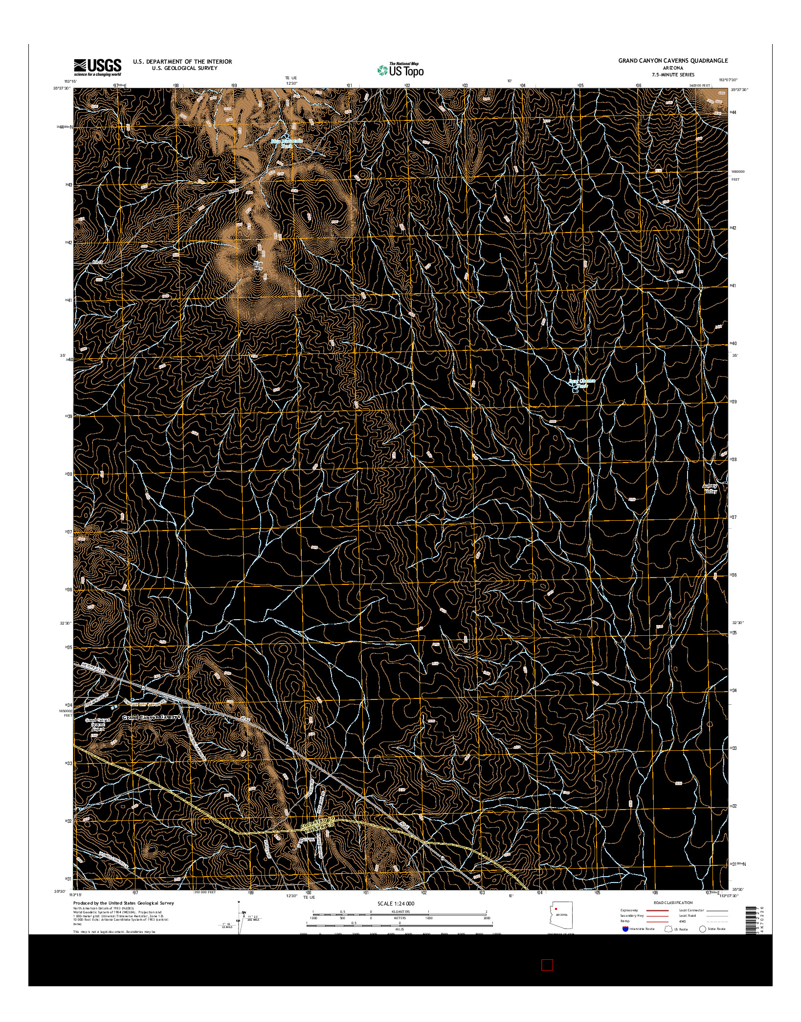 USGS US TOPO 7.5-MINUTE MAP FOR GRAND CANYON CAVERNS, AZ 2014