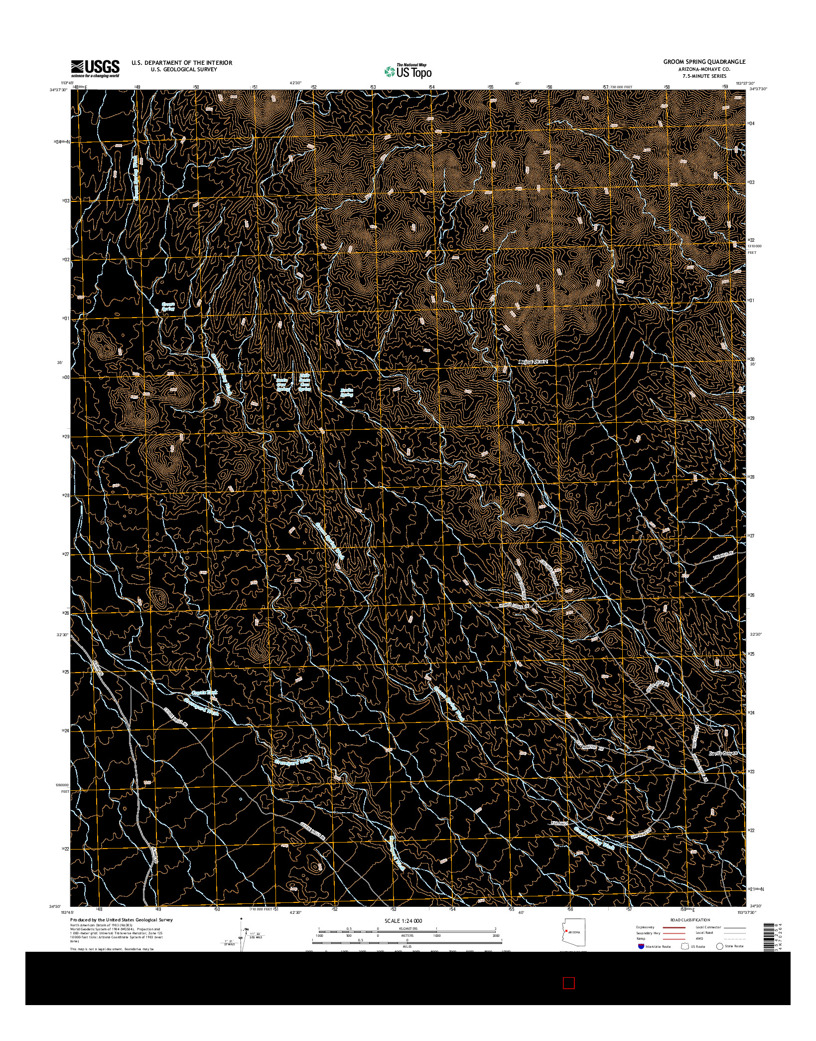 USGS US TOPO 7.5-MINUTE MAP FOR GROOM SPRING, AZ 2014