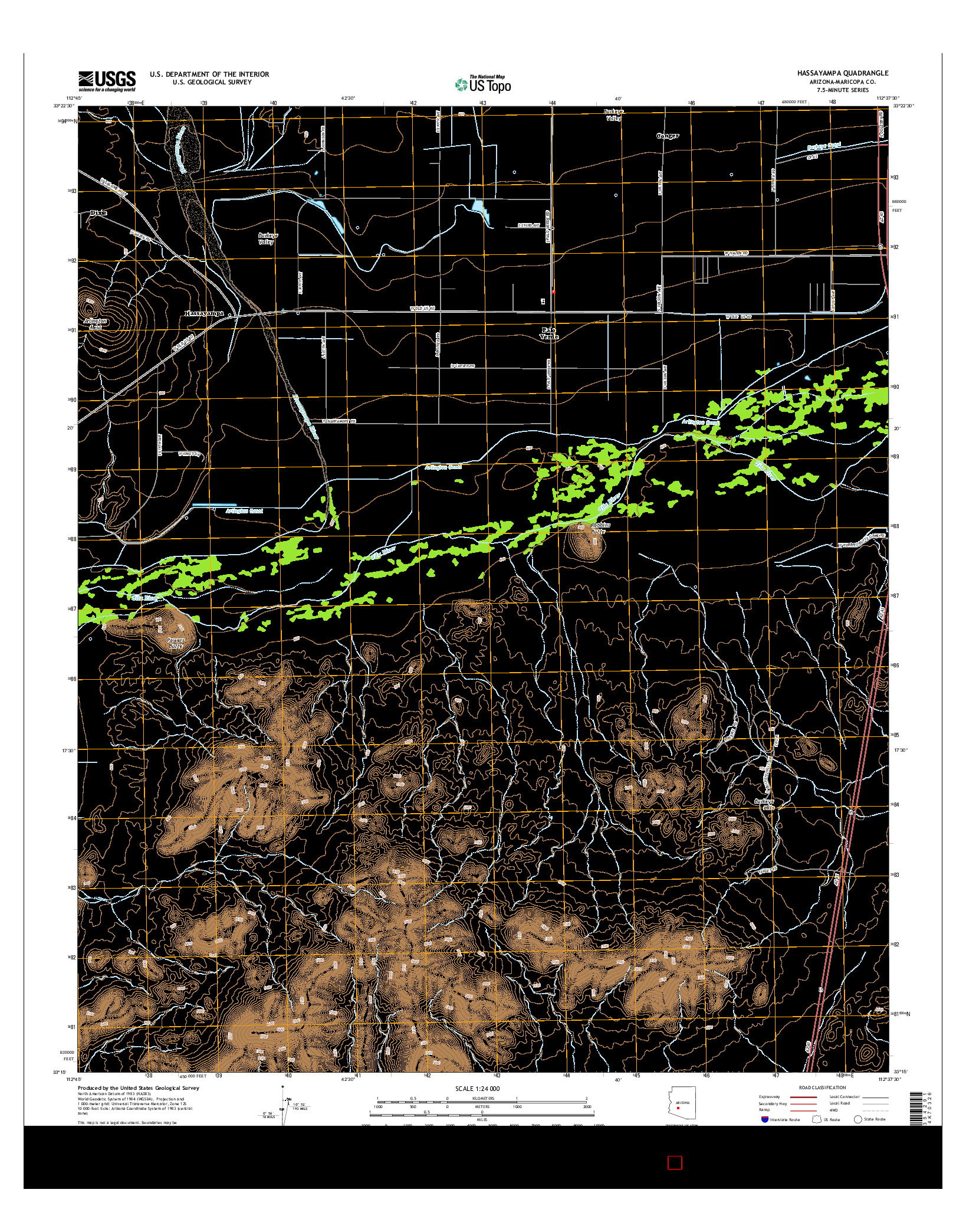 USGS US TOPO 7.5-MINUTE MAP FOR HASSAYAMPA, AZ 2014