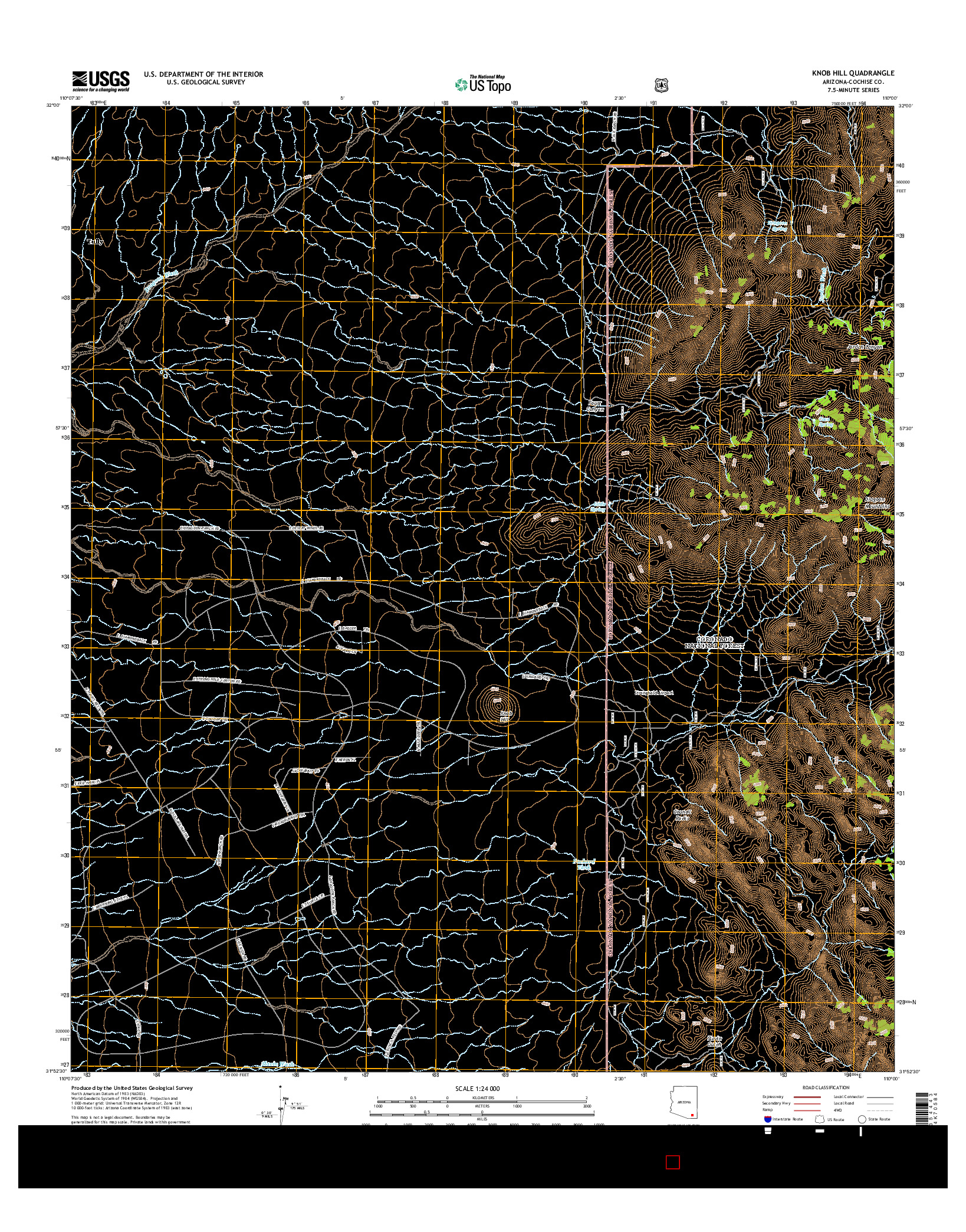 USGS US TOPO 7.5-MINUTE MAP FOR KNOB HILL, AZ 2014