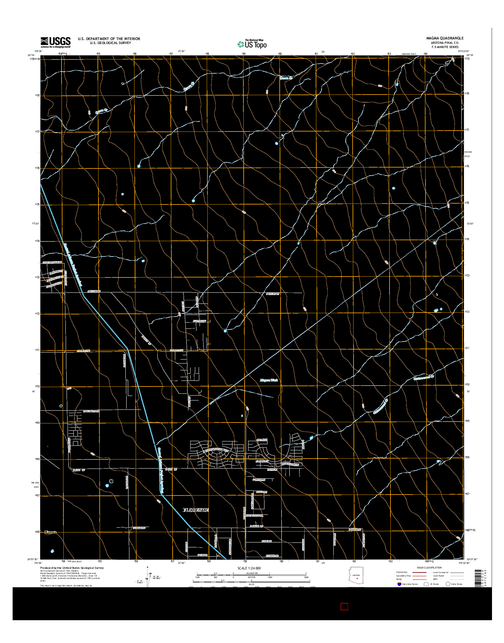 USGS US TOPO 7.5-MINUTE MAP FOR MAGMA, AZ 2014