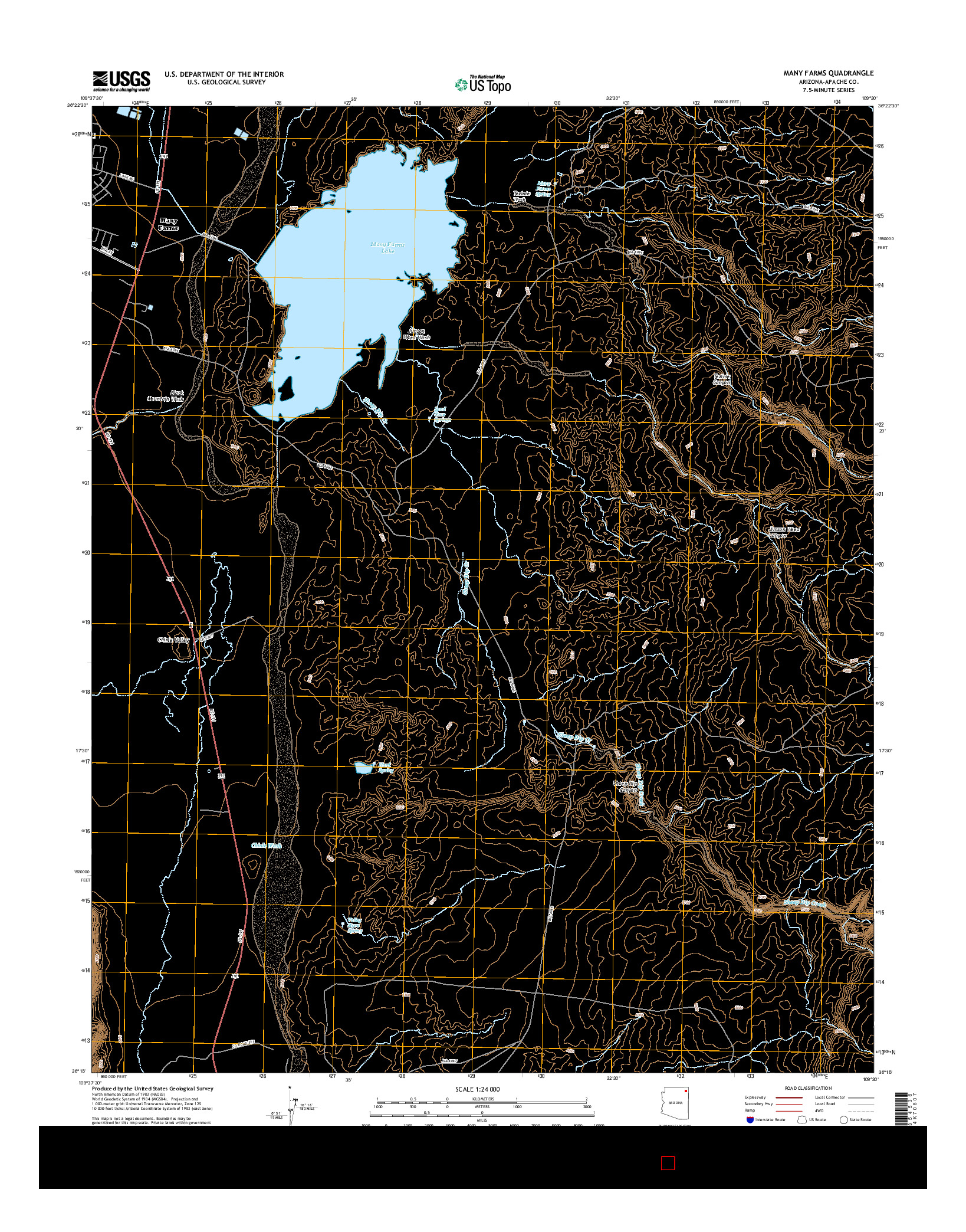 USGS US TOPO 7.5-MINUTE MAP FOR MANY FARMS, AZ 2014