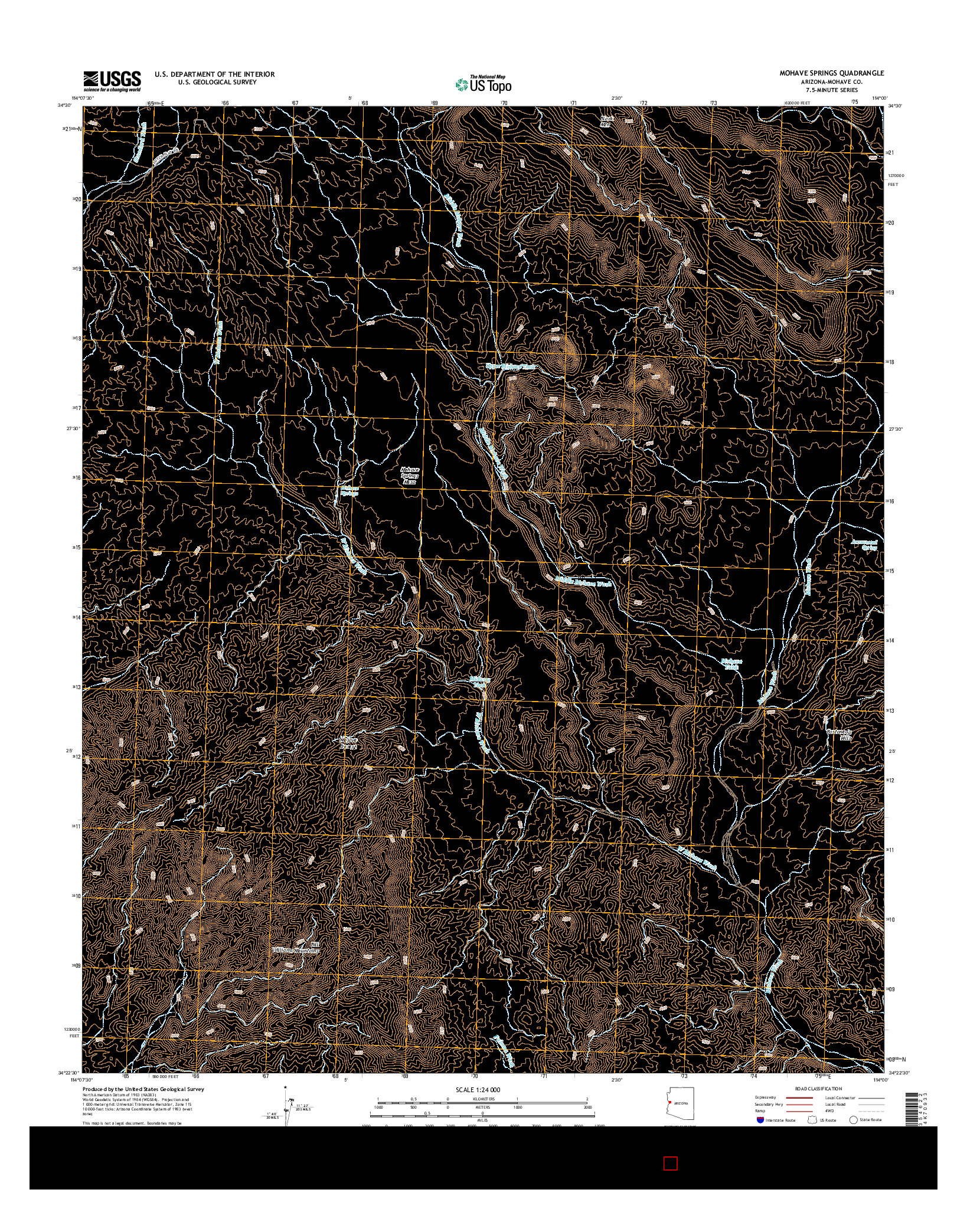 USGS US TOPO 7.5-MINUTE MAP FOR MOHAVE SPRINGS, AZ 2014