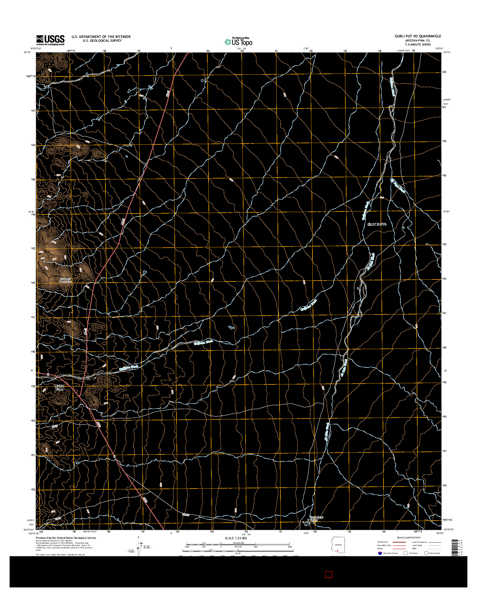 USGS US TOPO 7.5-MINUTE MAP FOR GURLI PUT VO, AZ 2014