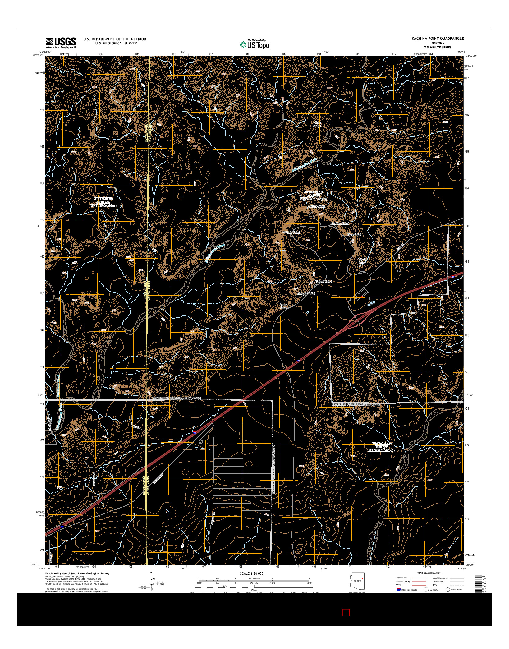 USGS US TOPO 7.5-MINUTE MAP FOR KACHINA POINT, AZ 2014