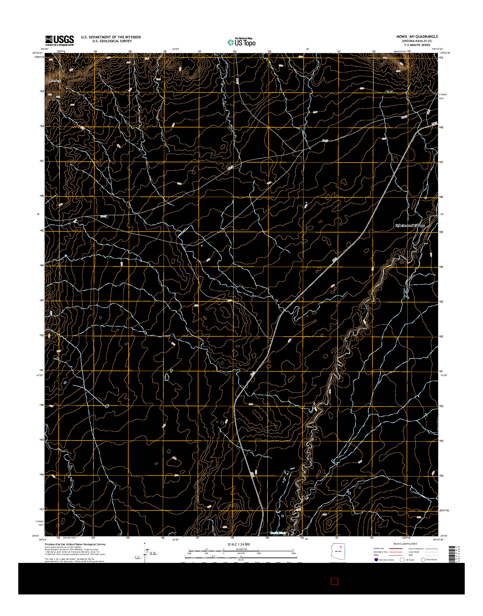 USGS US TOPO 7.5-MINUTE MAP FOR MOWA`API, AZ 2014