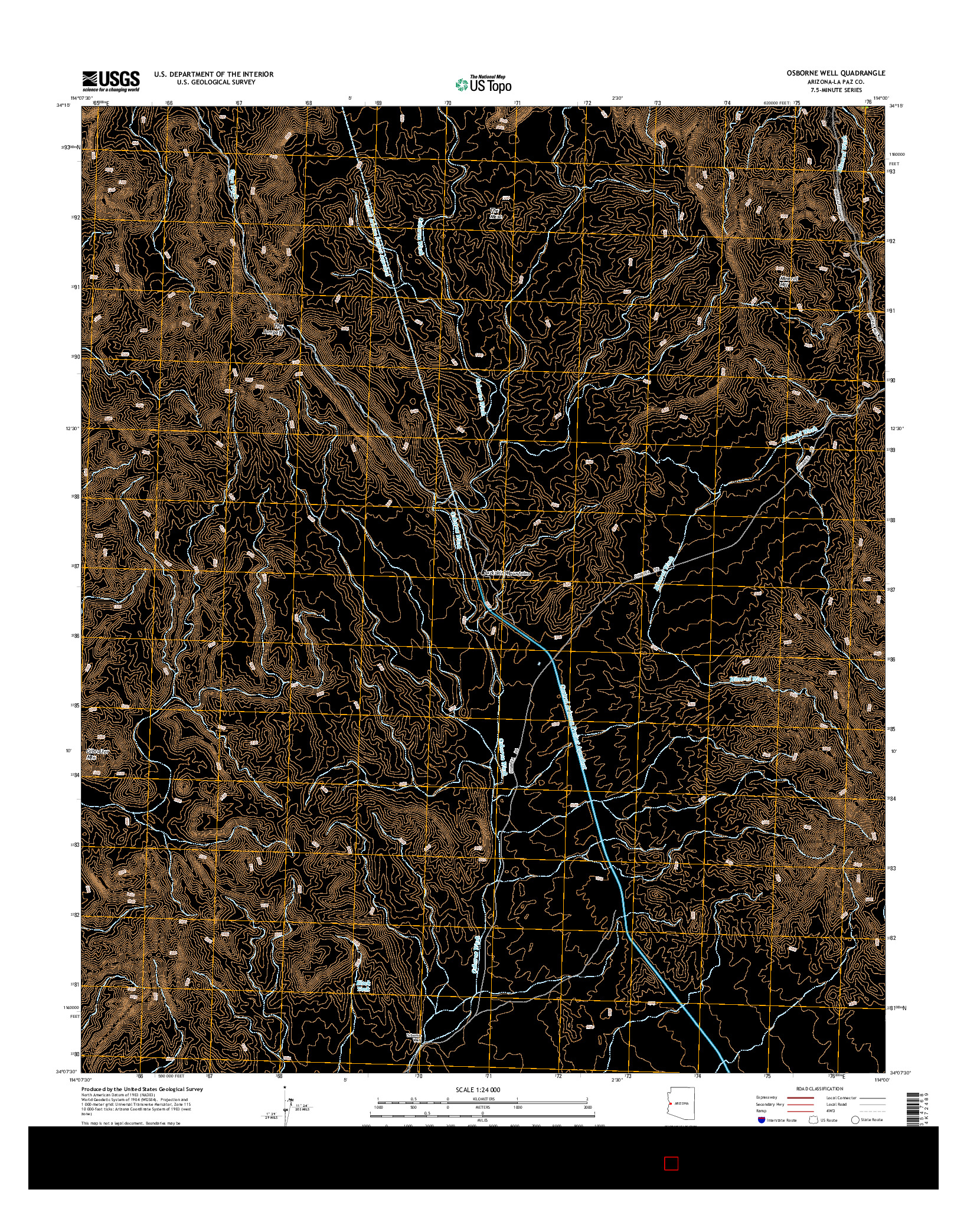 USGS US TOPO 7.5-MINUTE MAP FOR OSBORNE WELL, AZ 2014