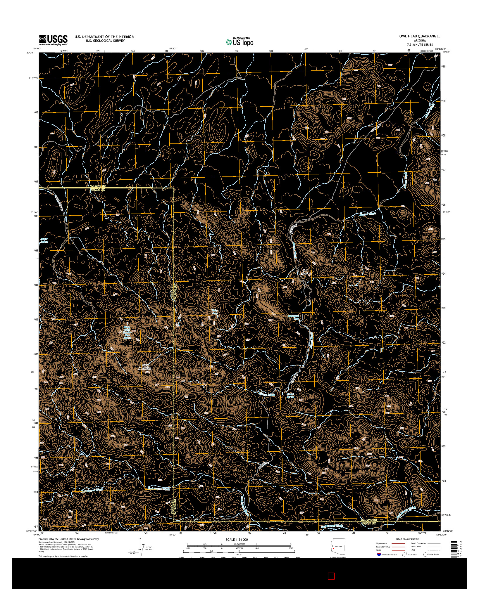 USGS US TOPO 7.5-MINUTE MAP FOR OWL HEAD, AZ 2014