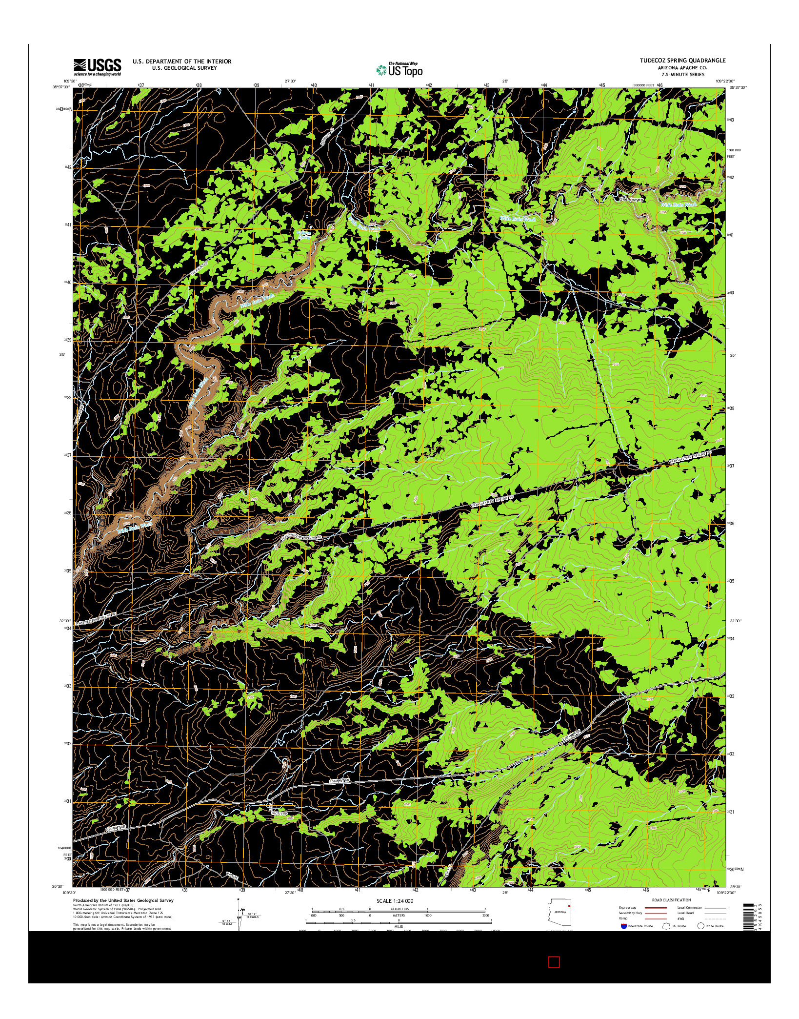 USGS US TOPO 7.5-MINUTE MAP FOR TUDECOZ SPRING, AZ 2014