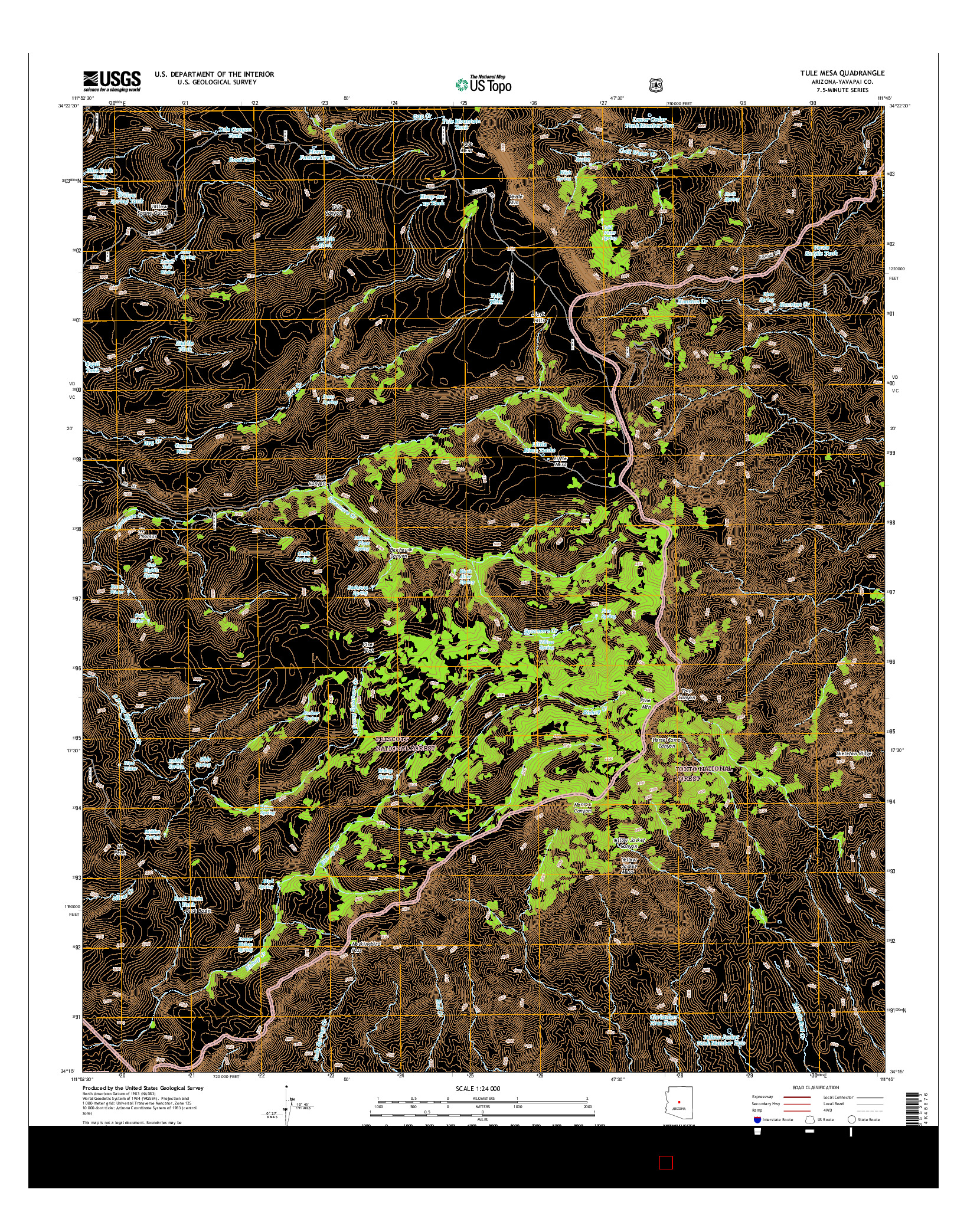 USGS US TOPO 7.5-MINUTE MAP FOR TULE MESA, AZ 2014