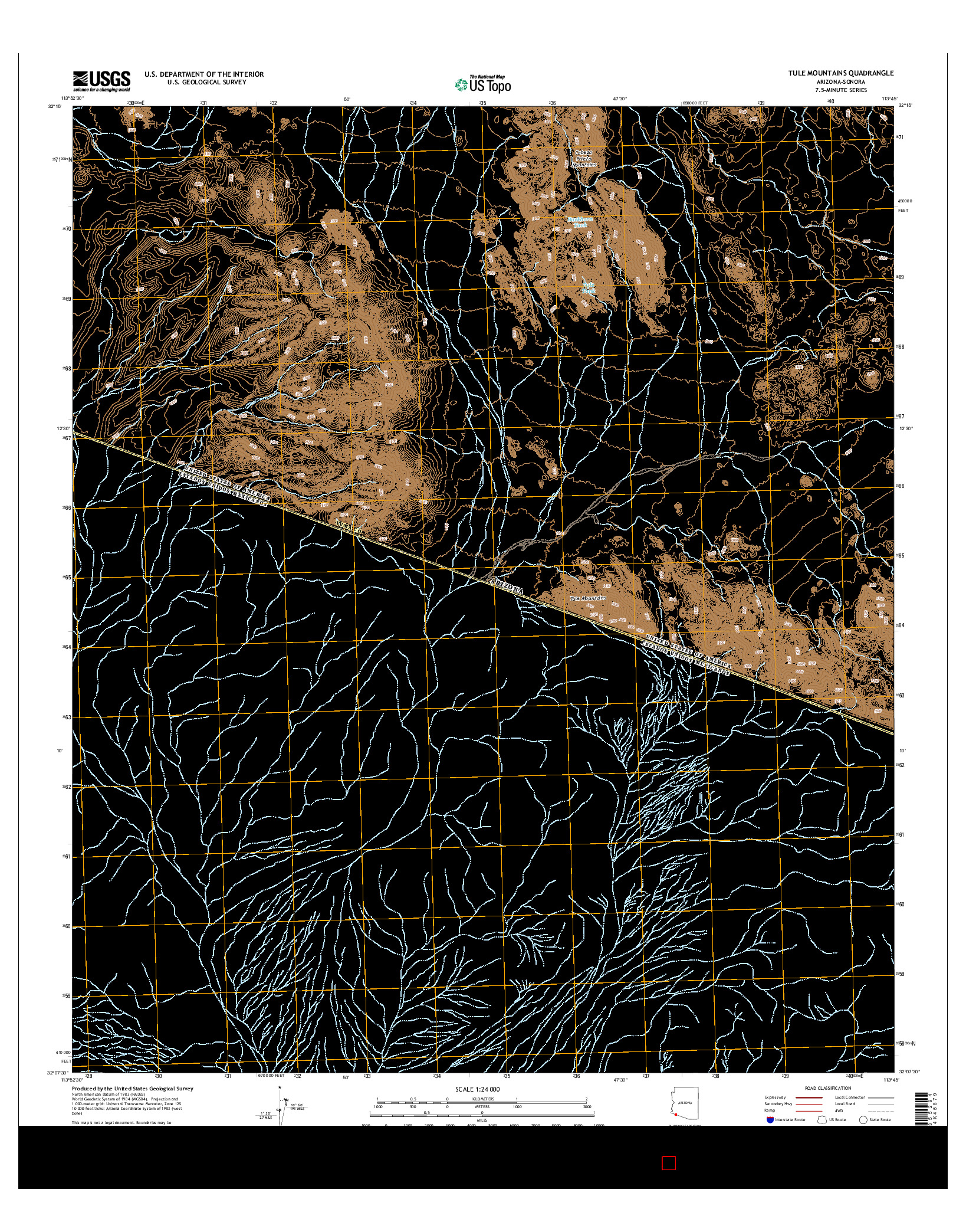 USGS US TOPO 7.5-MINUTE MAP FOR TULE MOUNTAINS, AZ-SON 2014