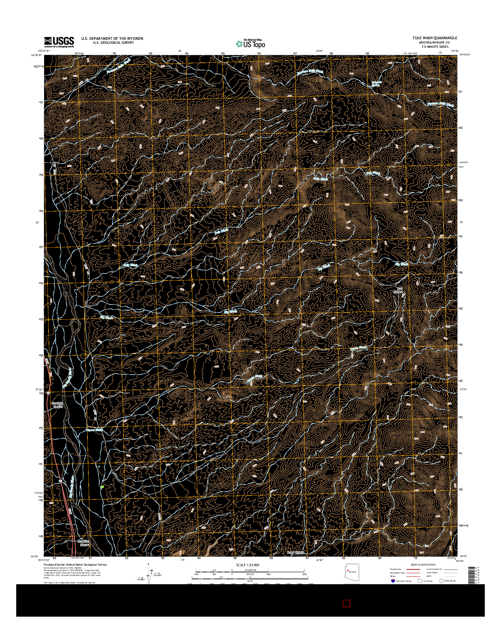 USGS US TOPO 7.5-MINUTE MAP FOR TULE WASH, AZ 2014