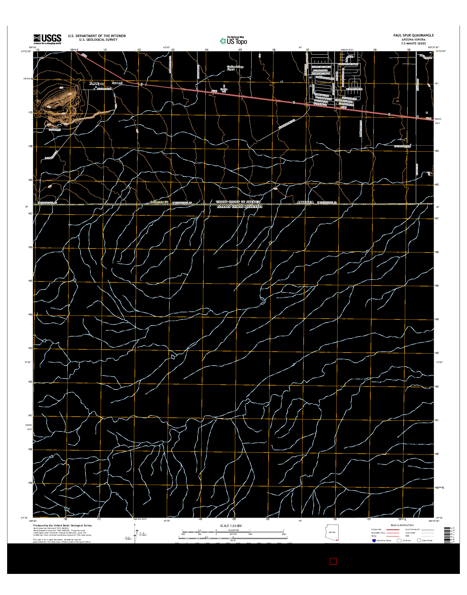 USGS US TOPO 7.5-MINUTE MAP FOR PAUL SPUR, AZ-SON 2014