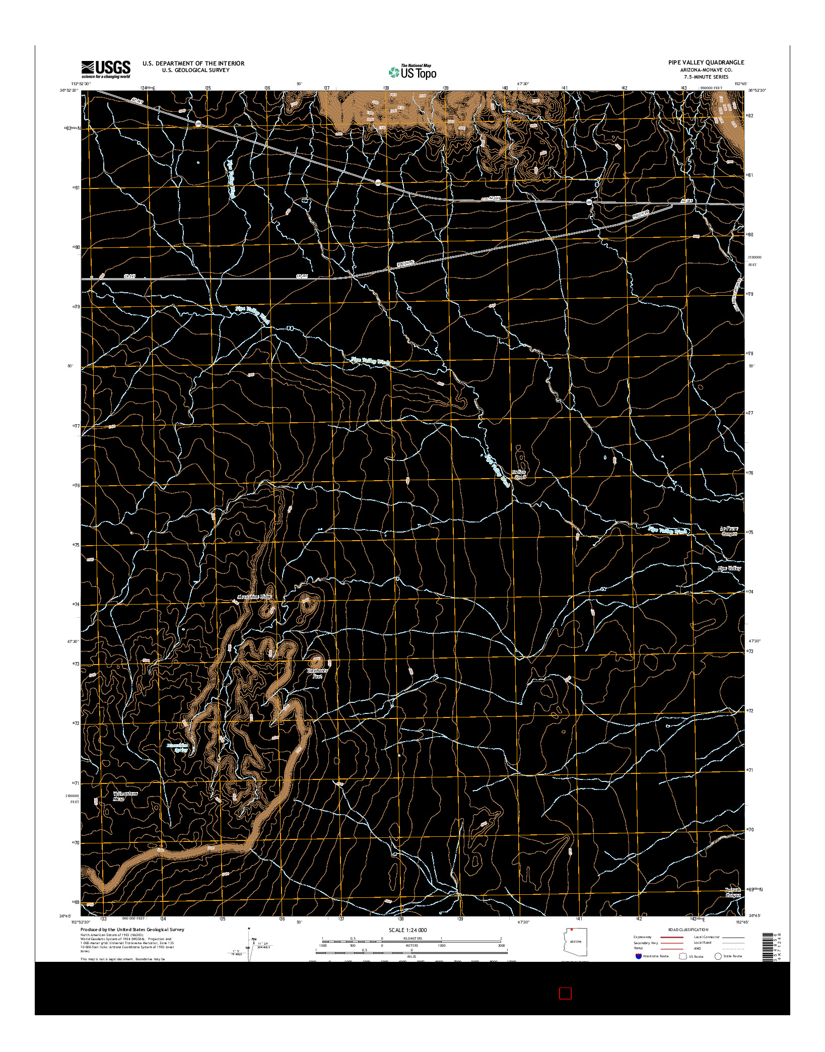 USGS US TOPO 7.5-MINUTE MAP FOR PIPE VALLEY, AZ 2014