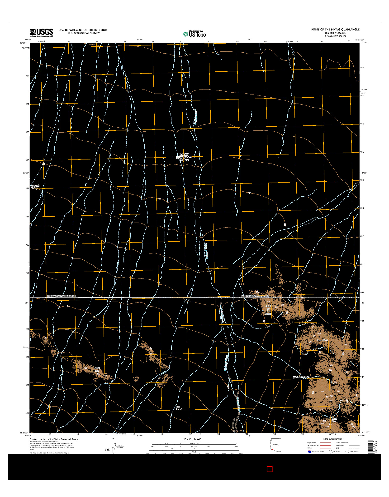 USGS US TOPO 7.5-MINUTE MAP FOR POINT OF THE PINTAS, AZ 2014