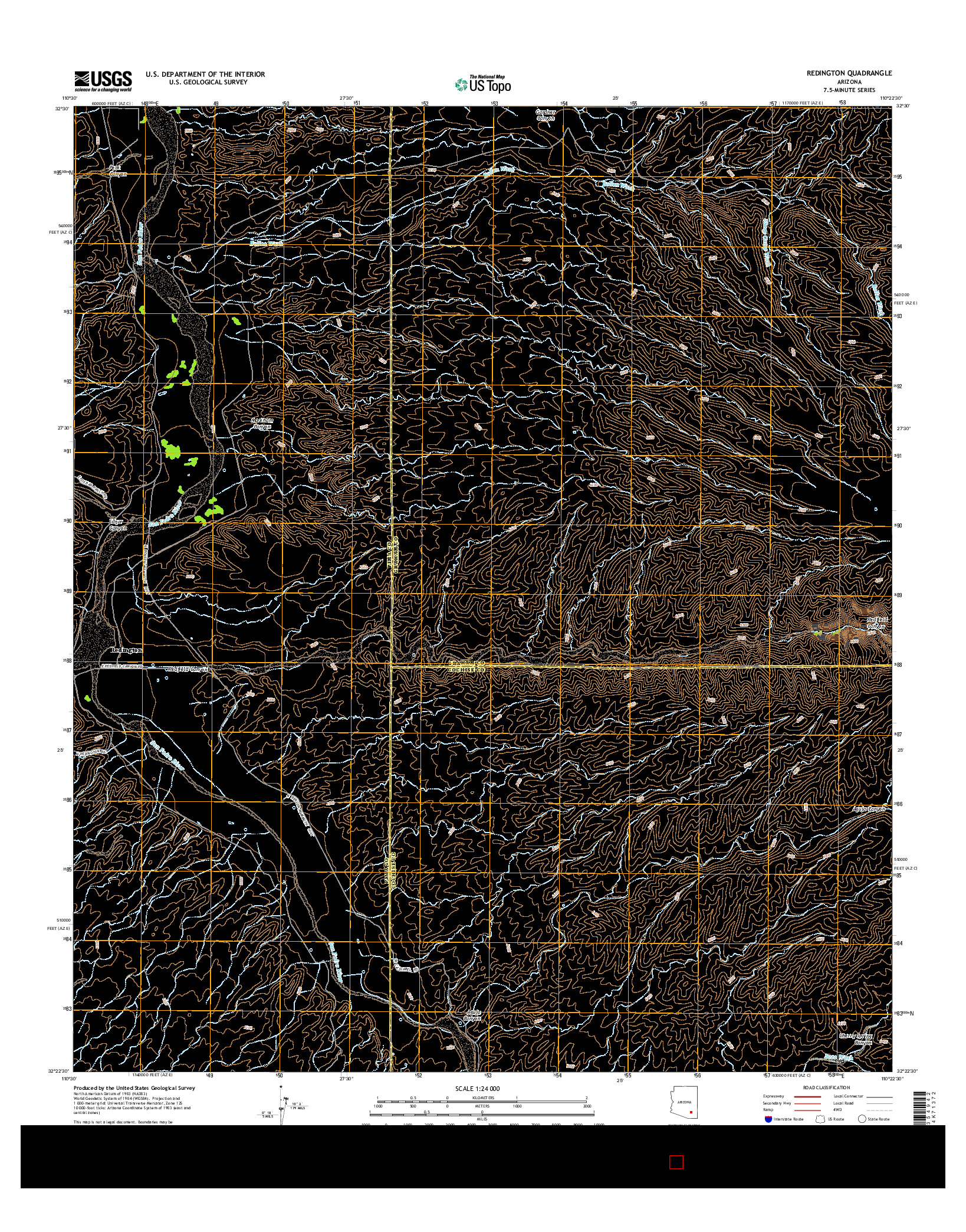 USGS US TOPO 7.5-MINUTE MAP FOR REDINGTON, AZ 2014