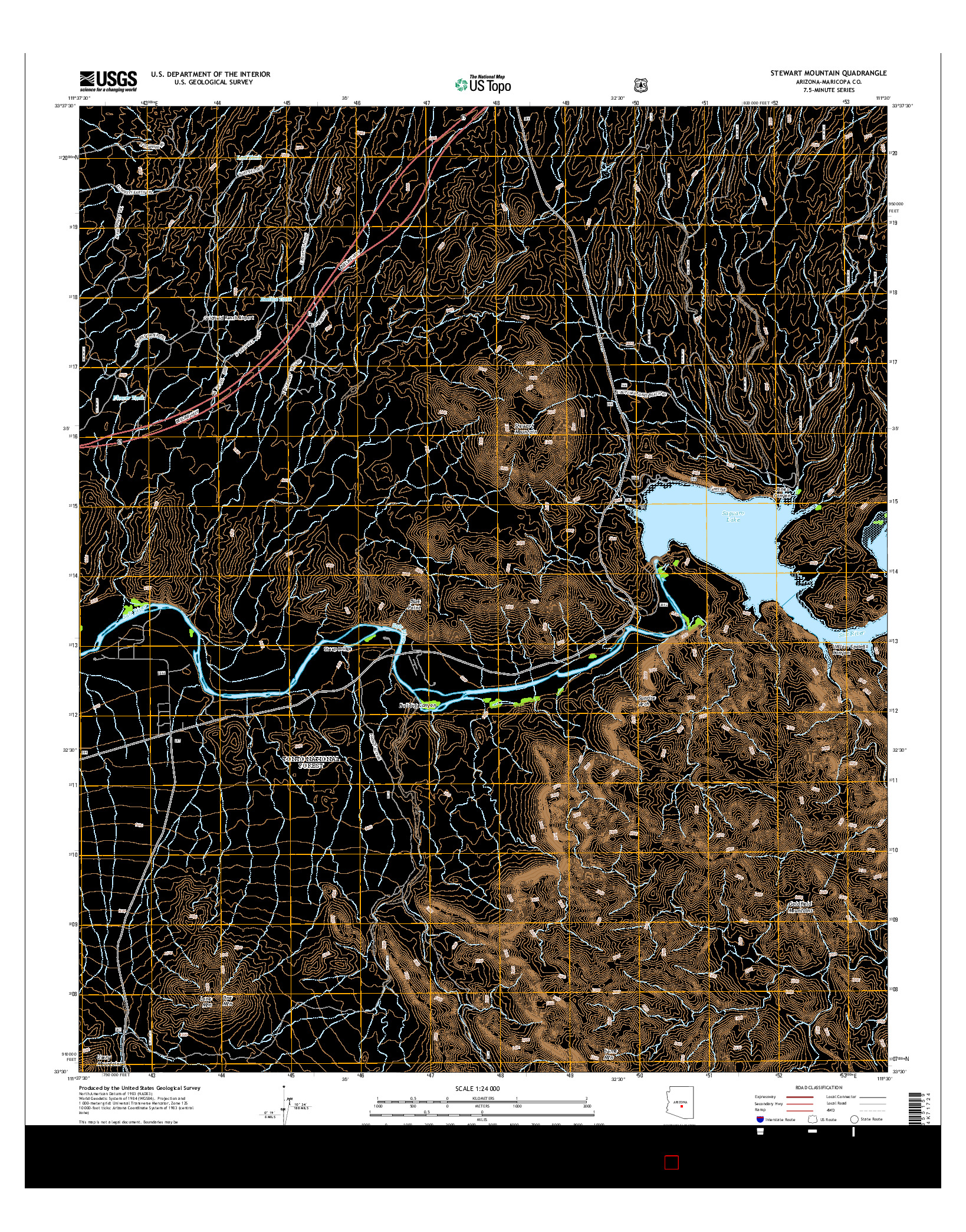 USGS US TOPO 7.5-MINUTE MAP FOR STEWART MOUNTAIN, AZ 2014