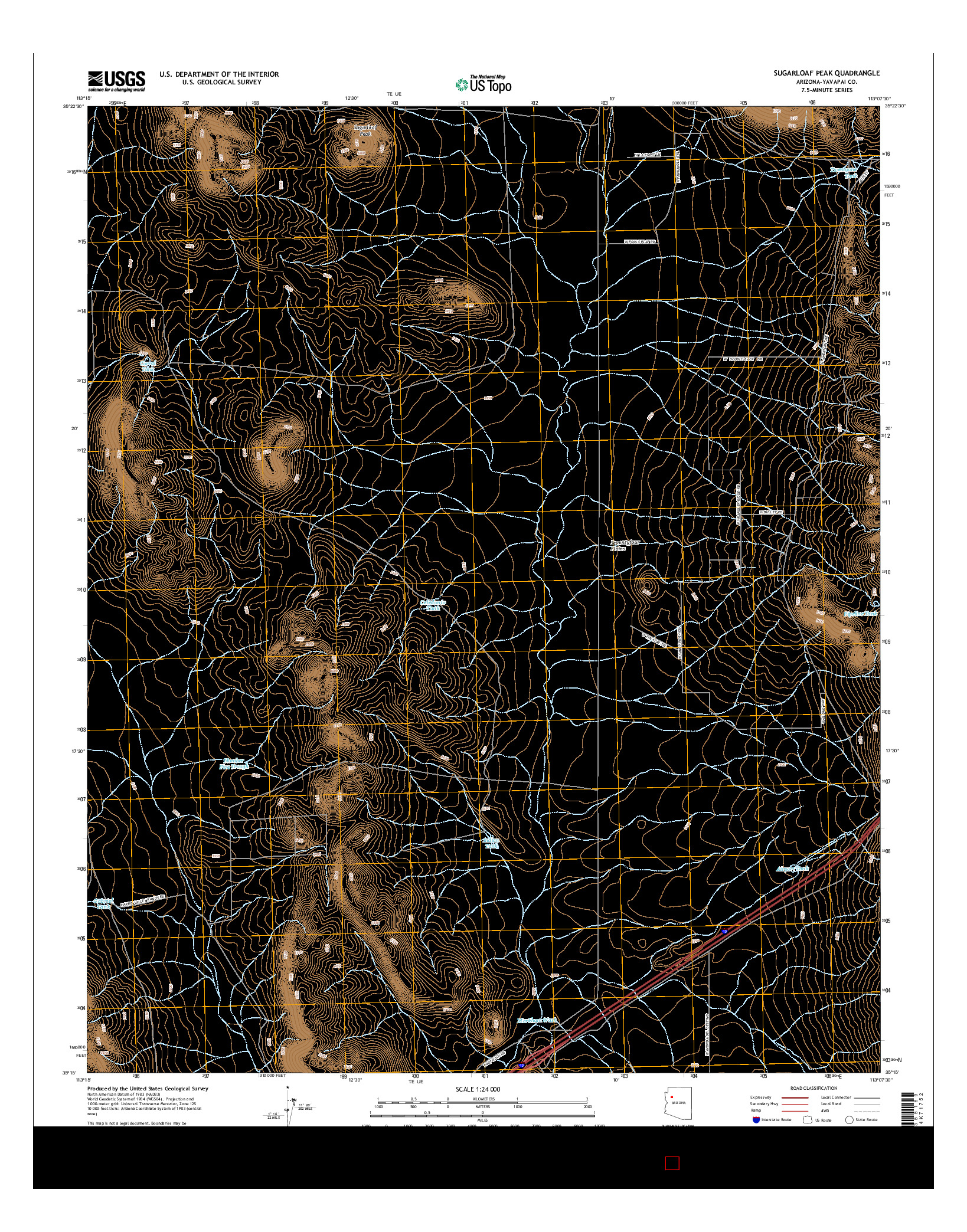 USGS US TOPO 7.5-MINUTE MAP FOR SUGARLOAF PEAK, AZ 2014