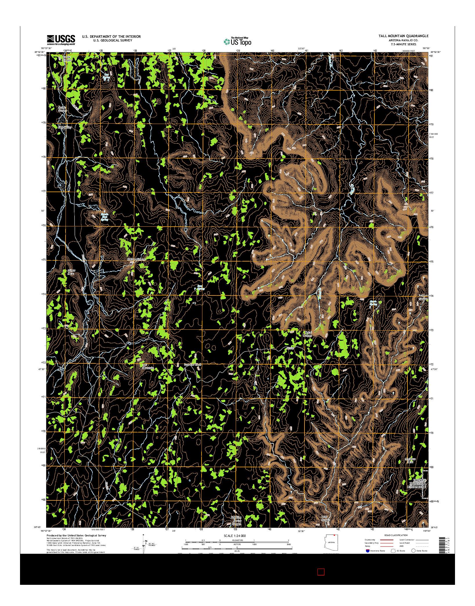 USGS US TOPO 7.5-MINUTE MAP FOR TALL MOUNTAIN, AZ 2014