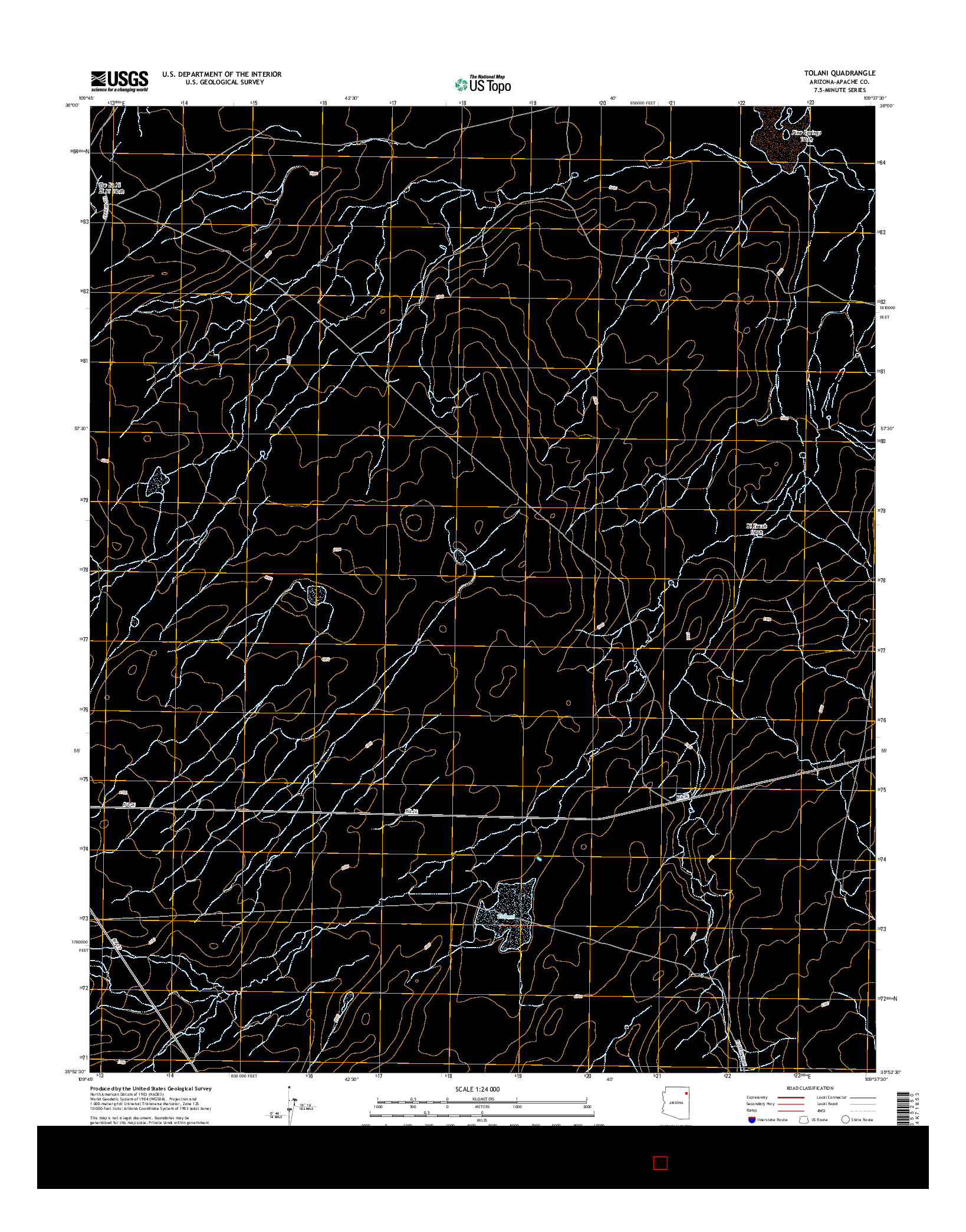 USGS US TOPO 7.5-MINUTE MAP FOR TOLANI, AZ 2014