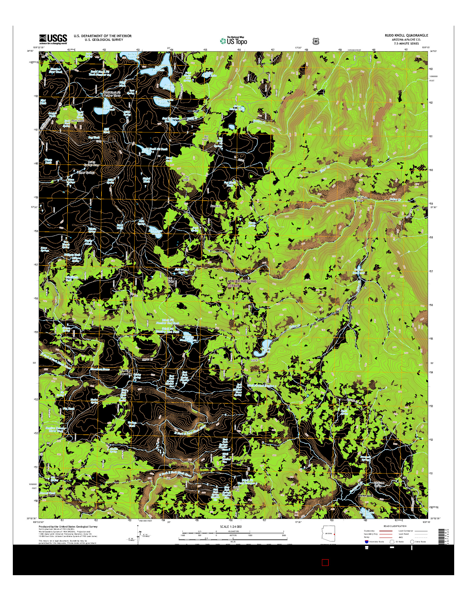 USGS US TOPO 7.5-MINUTE MAP FOR RUDD KNOLL, AZ 2014