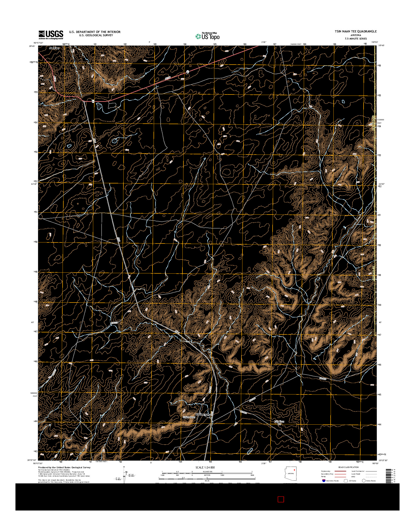 USGS US TOPO 7.5-MINUTE MAP FOR TSIN NAAN TEE, AZ 2014
