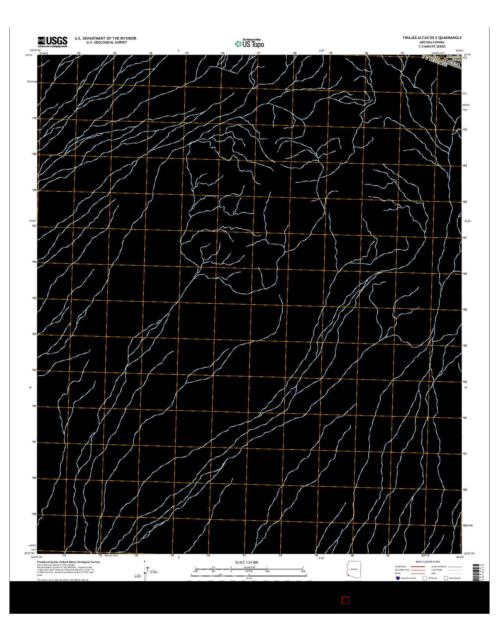 USGS US TOPO 7.5-MINUTE MAP FOR TINAJAS ALTAS OE S, AZ-SON 2014