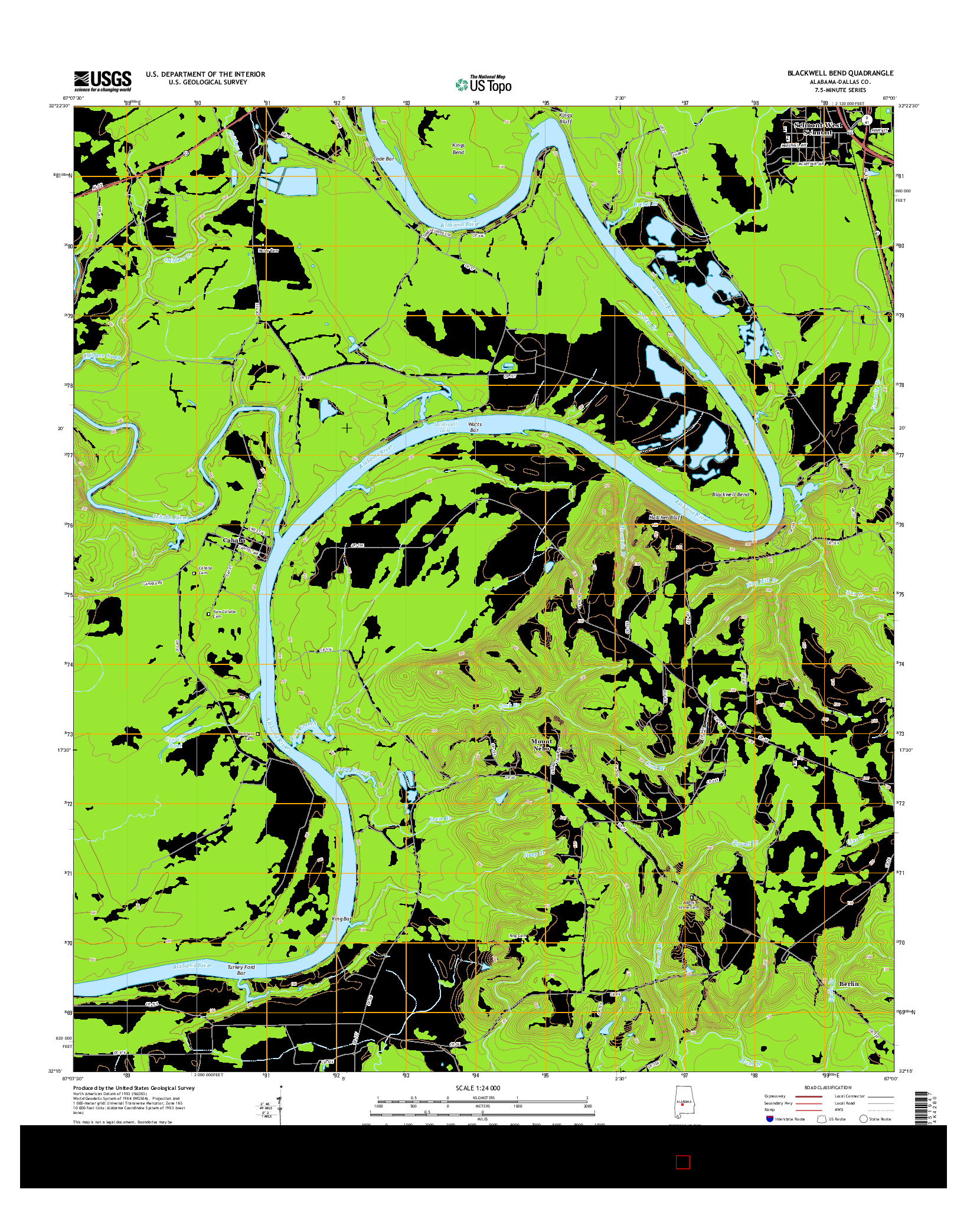 USGS US TOPO 7.5-MINUTE MAP FOR BLACKWELL BEND, AL 2014