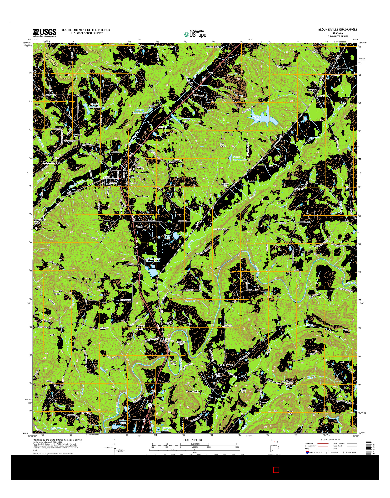 USGS US TOPO 7.5-MINUTE MAP FOR BLOUNTSVILLE, AL 2014