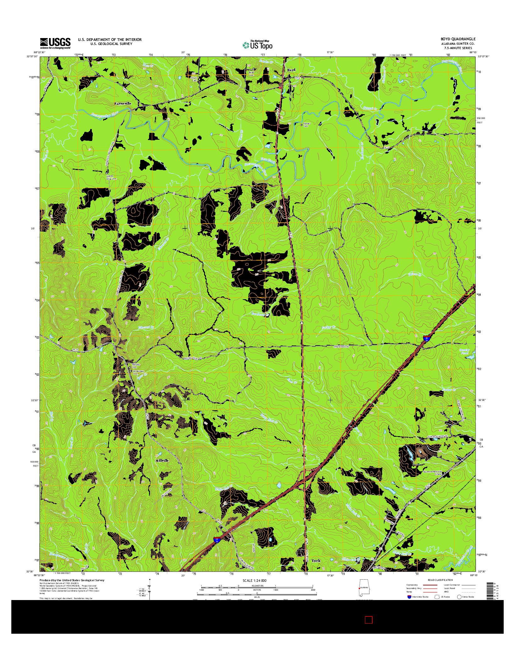 USGS US TOPO 7.5-MINUTE MAP FOR BOYD, AL 2014