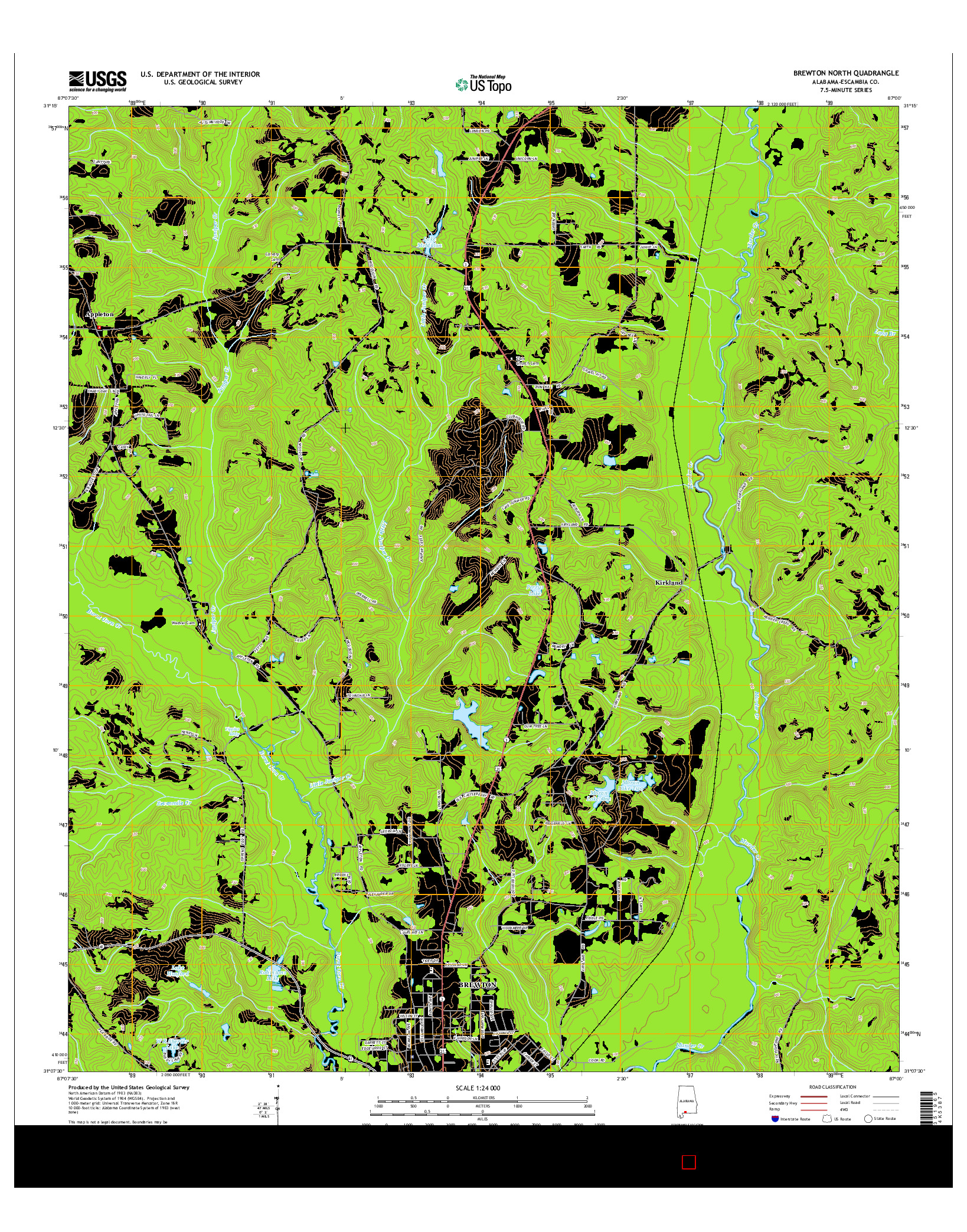 USGS US TOPO 7.5-MINUTE MAP FOR BREWTON NORTH, AL 2014