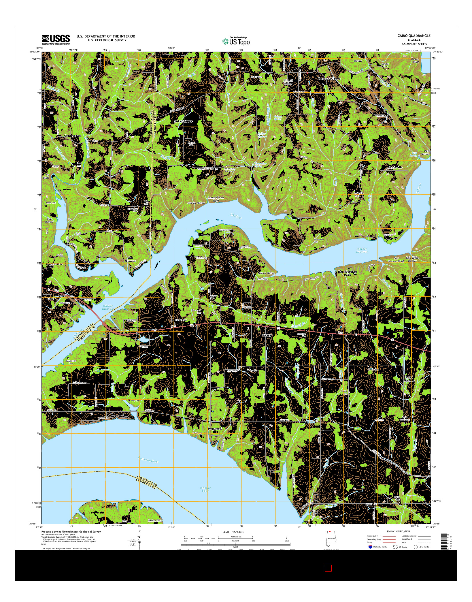 USGS US TOPO 7.5-MINUTE MAP FOR CAIRO, AL 2014