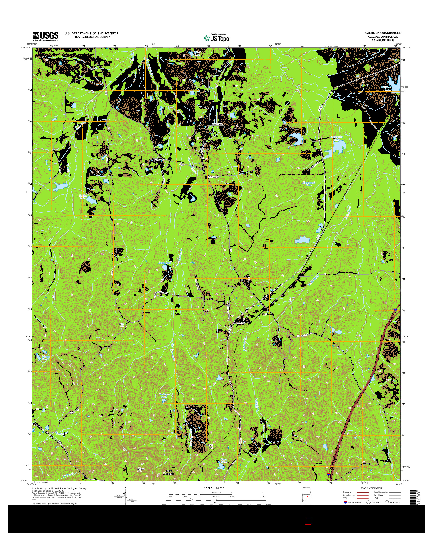 USGS US TOPO 7.5-MINUTE MAP FOR CALHOUN, AL 2014