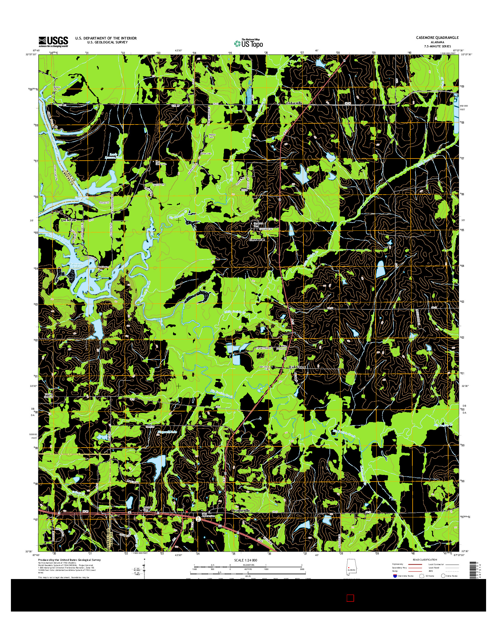 USGS US TOPO 7.5-MINUTE MAP FOR CASEMORE, AL 2014