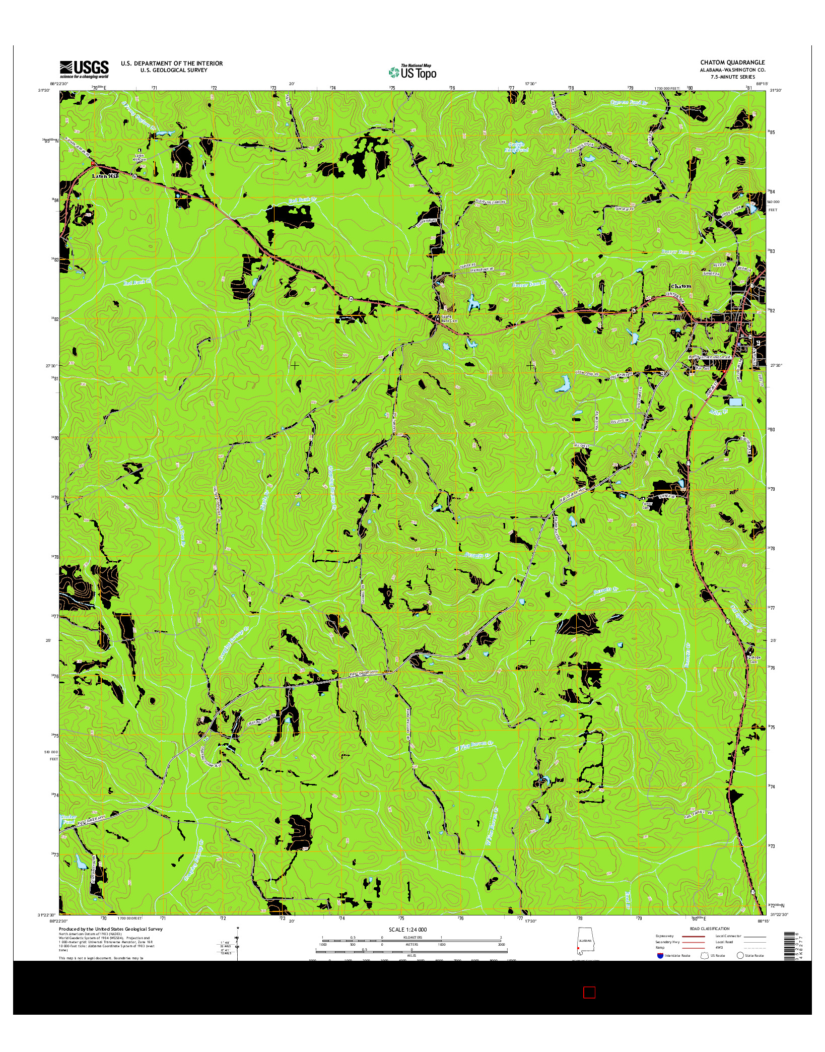 USGS US TOPO 7.5-MINUTE MAP FOR CHATOM, AL 2014
