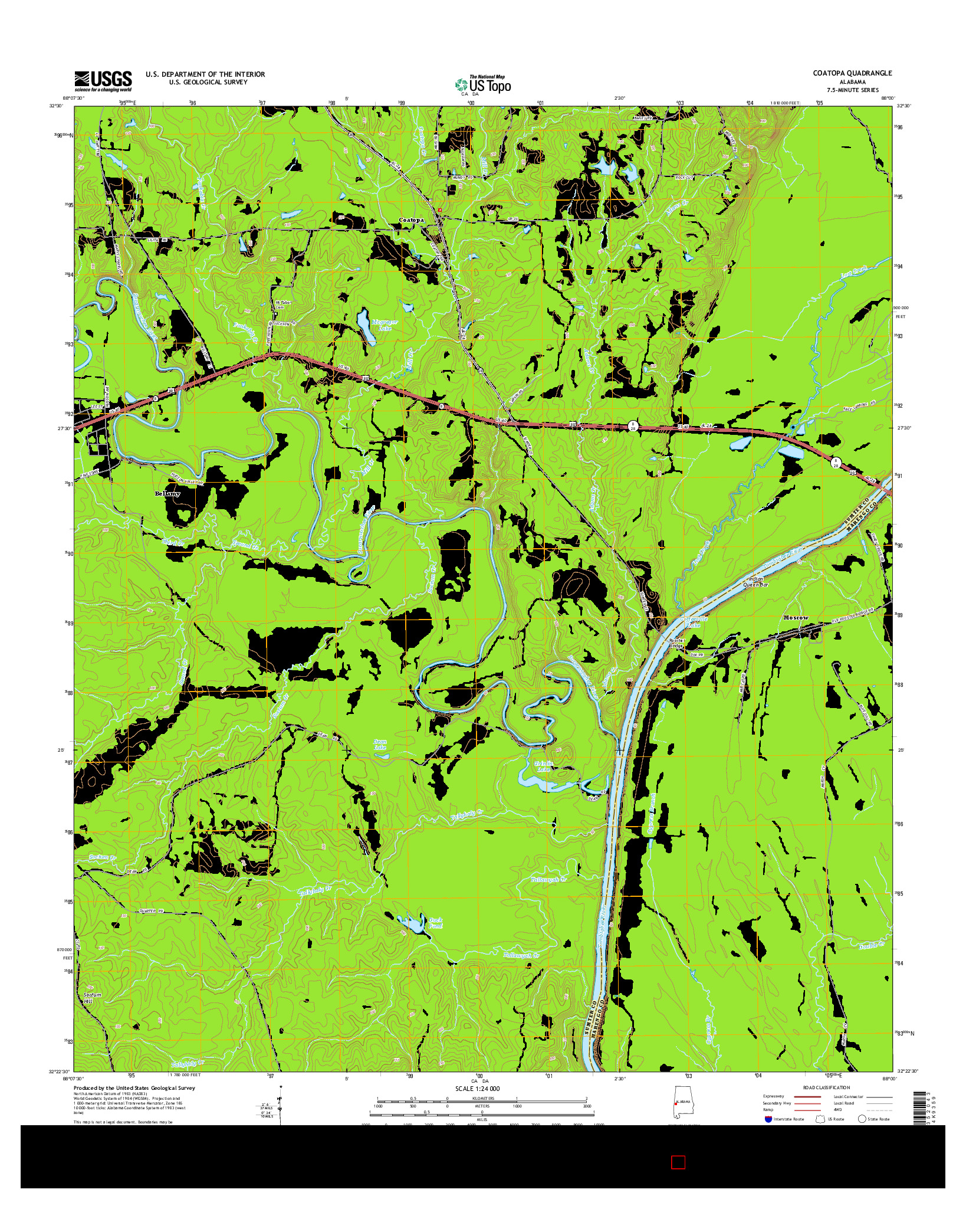 USGS US TOPO 7.5-MINUTE MAP FOR COATOPA, AL 2014