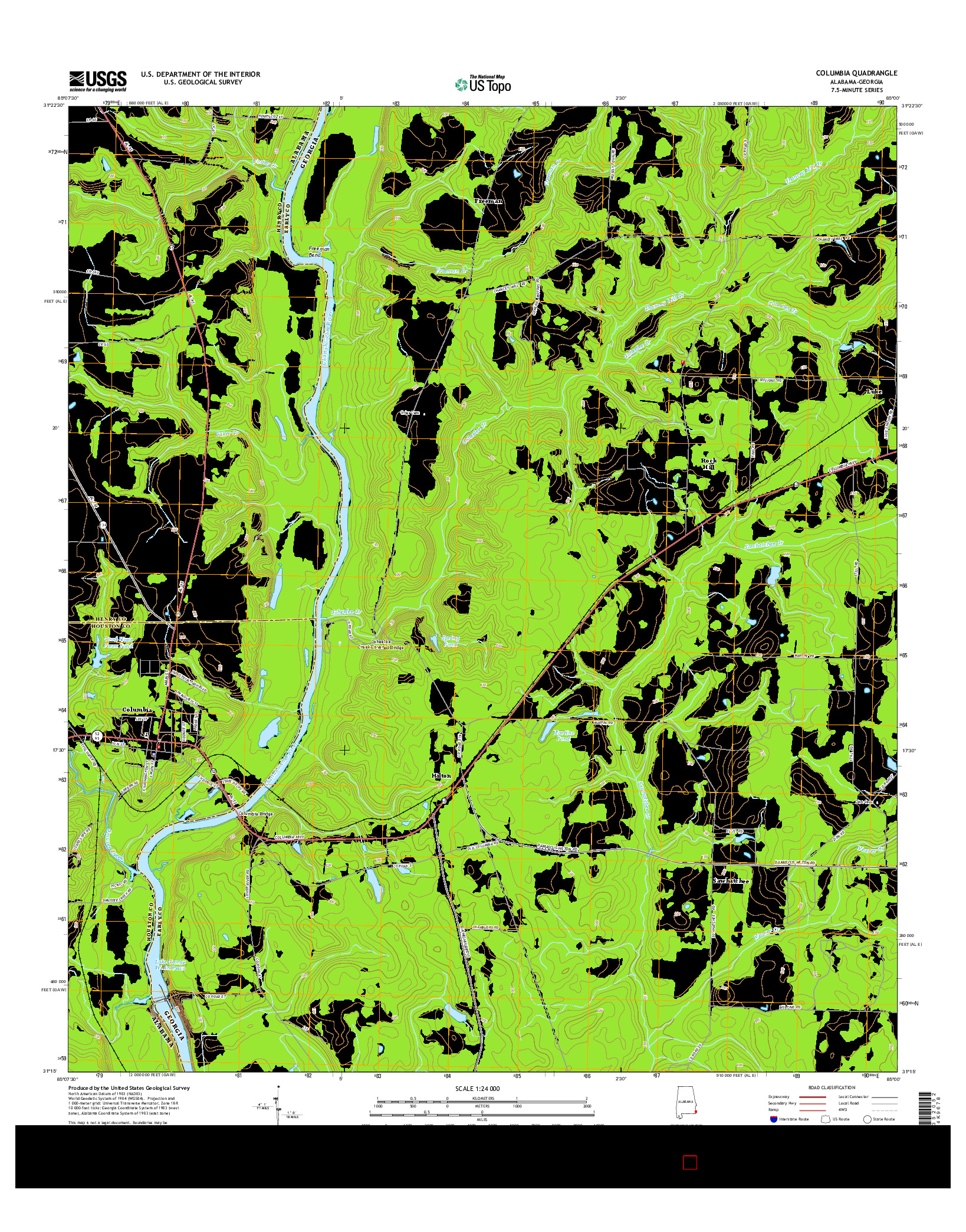 USGS US TOPO 7.5-MINUTE MAP FOR COLUMBIA, AL-GA 2014