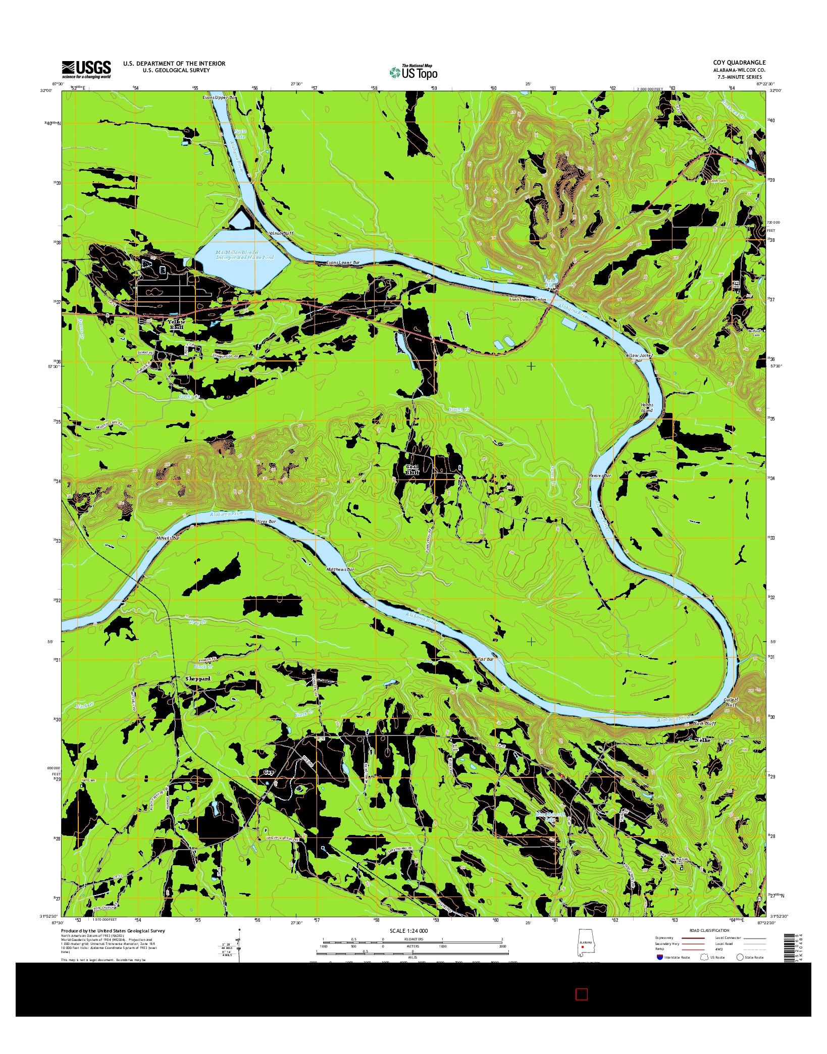 USGS US TOPO 7.5-MINUTE MAP FOR COY, AL 2014