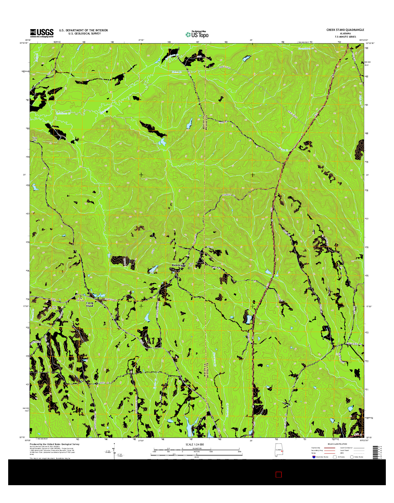 USGS US TOPO 7.5-MINUTE MAP FOR CREEK STAND, AL 2014