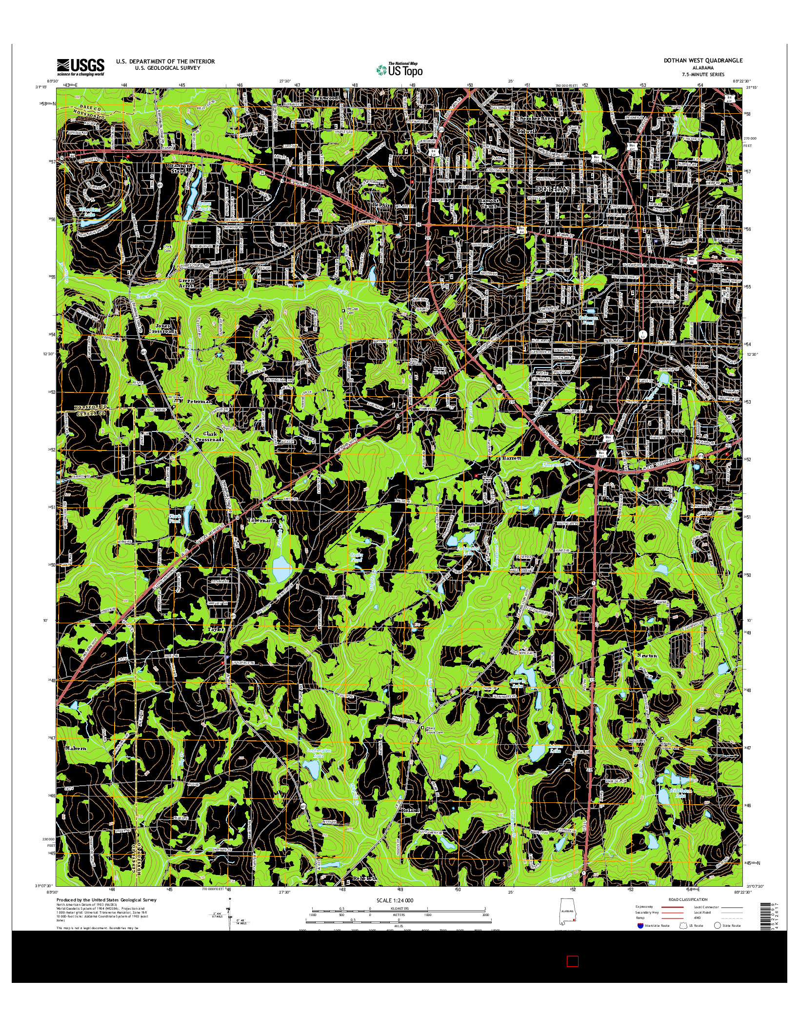 USGS US TOPO 7.5-MINUTE MAP FOR DOTHAN WEST, AL 2014