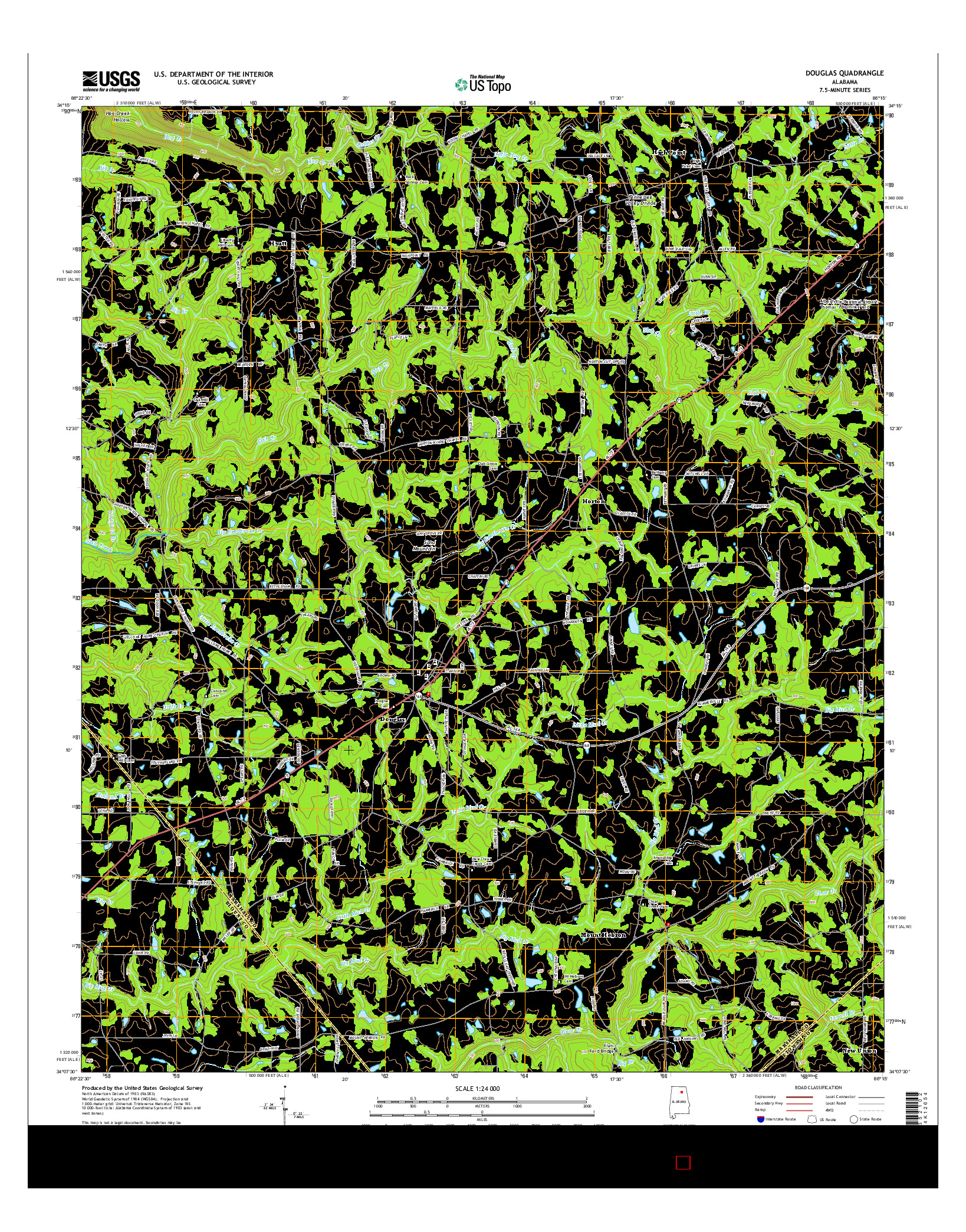 USGS US TOPO 7.5-MINUTE MAP FOR DOUGLAS, AL 2014