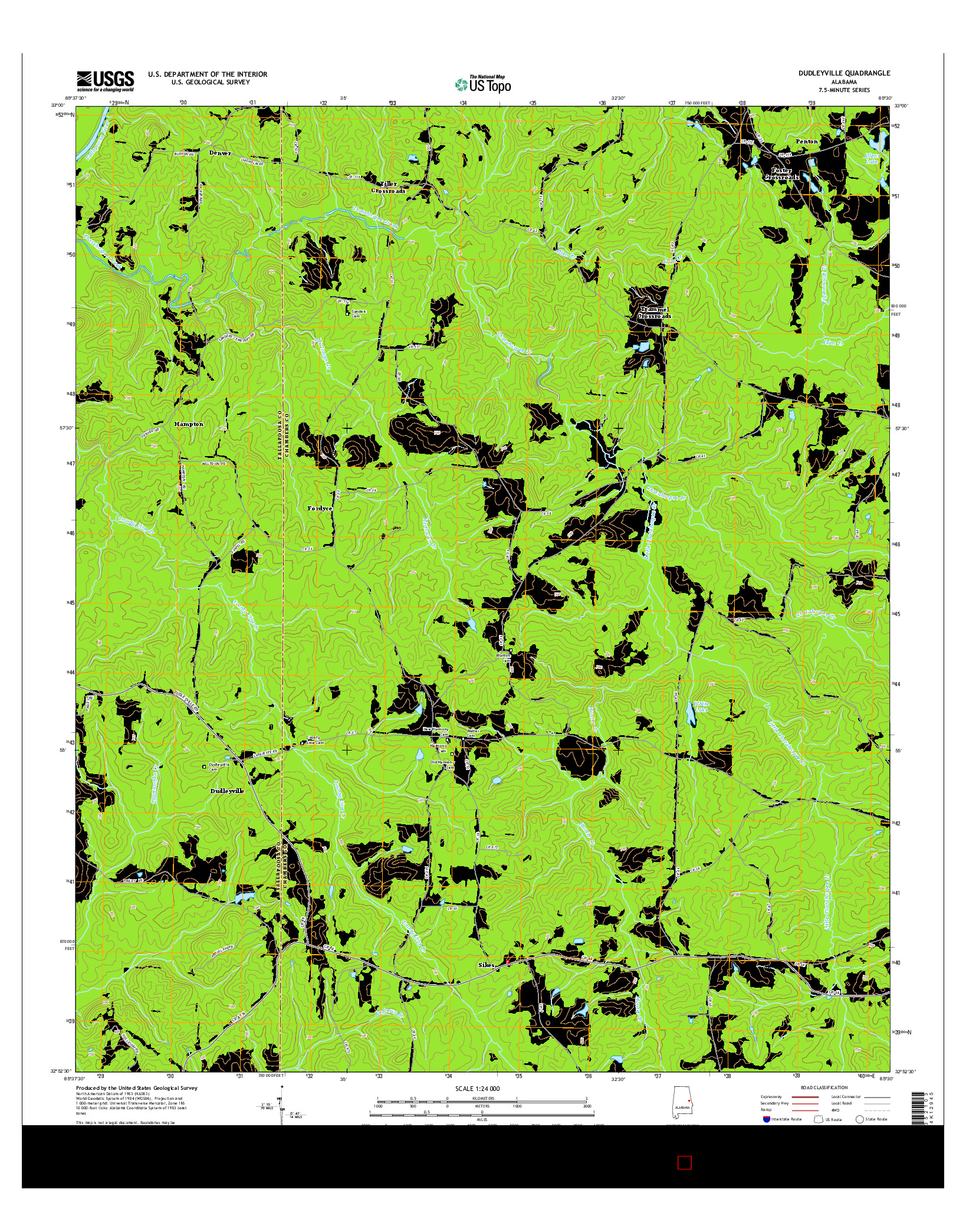 USGS US TOPO 7.5-MINUTE MAP FOR DUDLEYVILLE, AL 2014