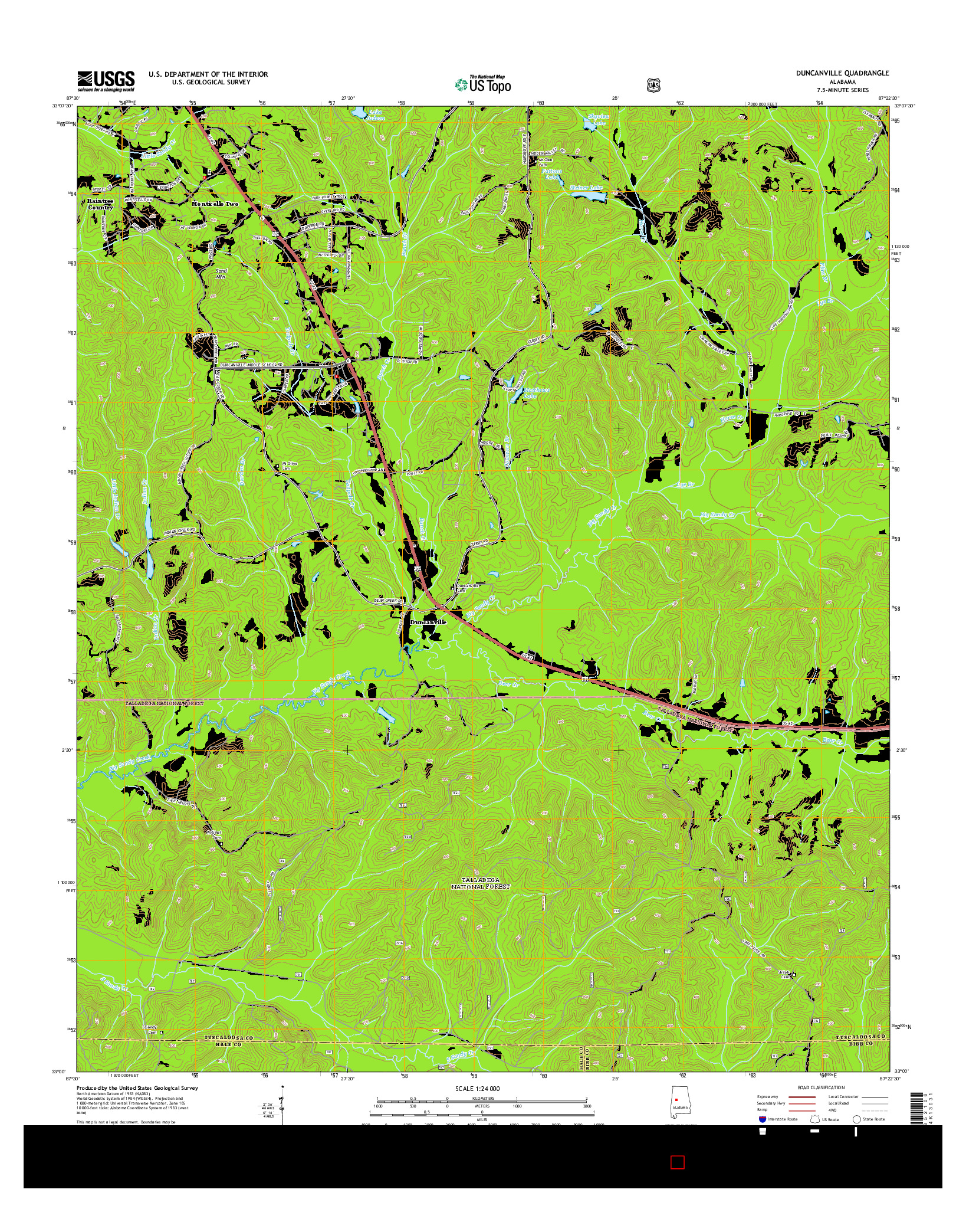 USGS US TOPO 7.5-MINUTE MAP FOR DUNCANVILLE, AL 2014