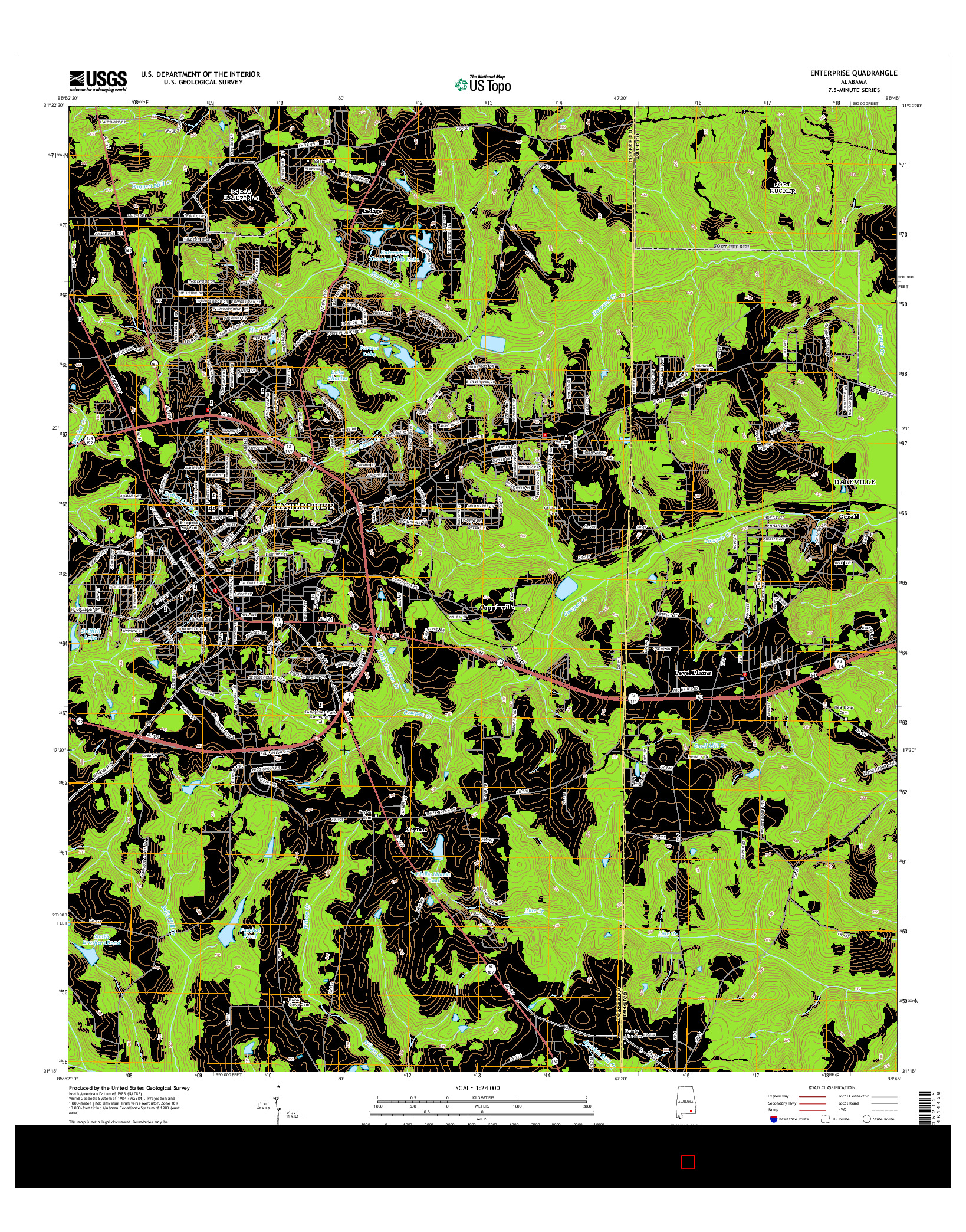 USGS US TOPO 7.5-MINUTE MAP FOR ENTERPRISE, AL 2014