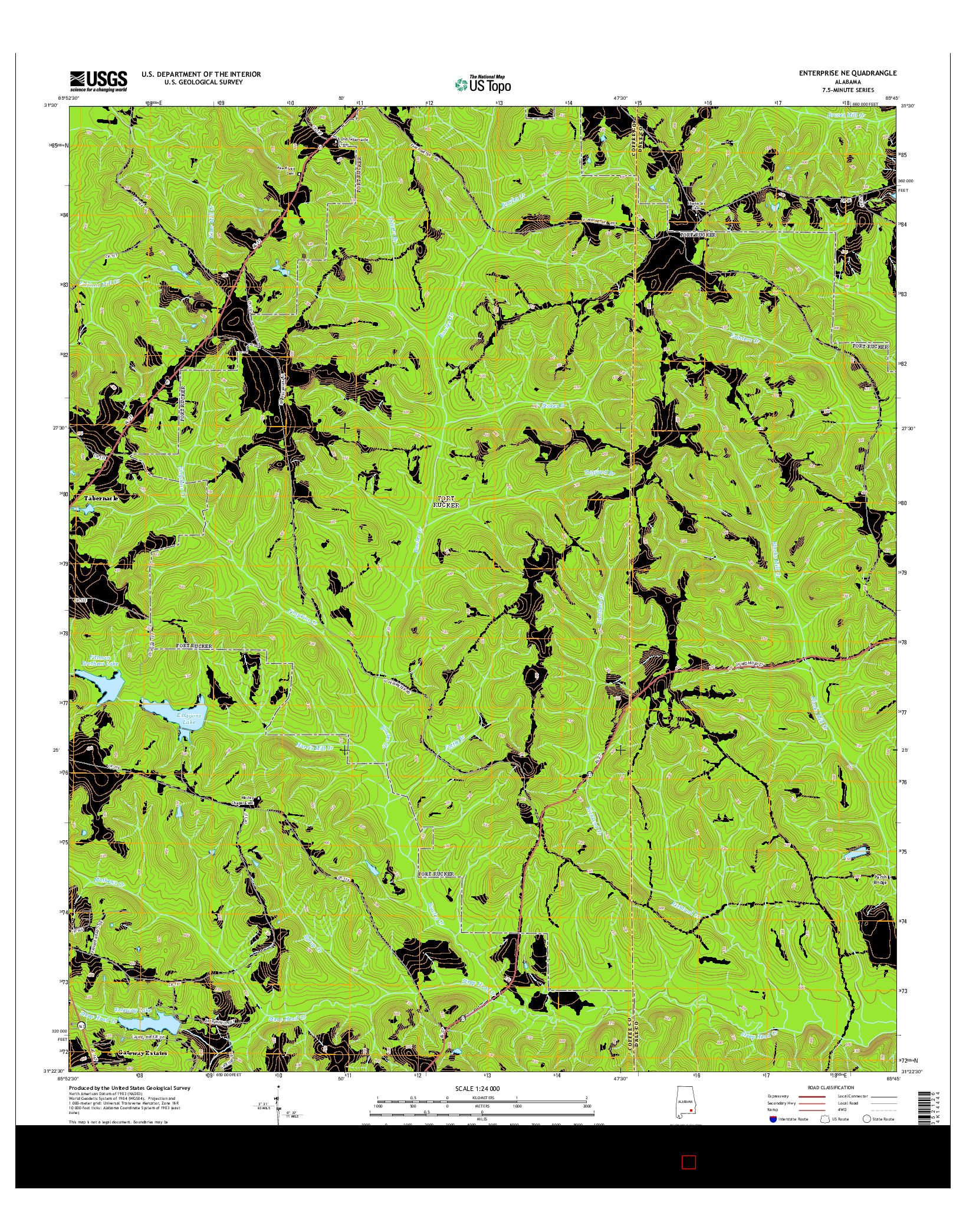 USGS US TOPO 7.5-MINUTE MAP FOR ENTERPRISE NE, AL 2014