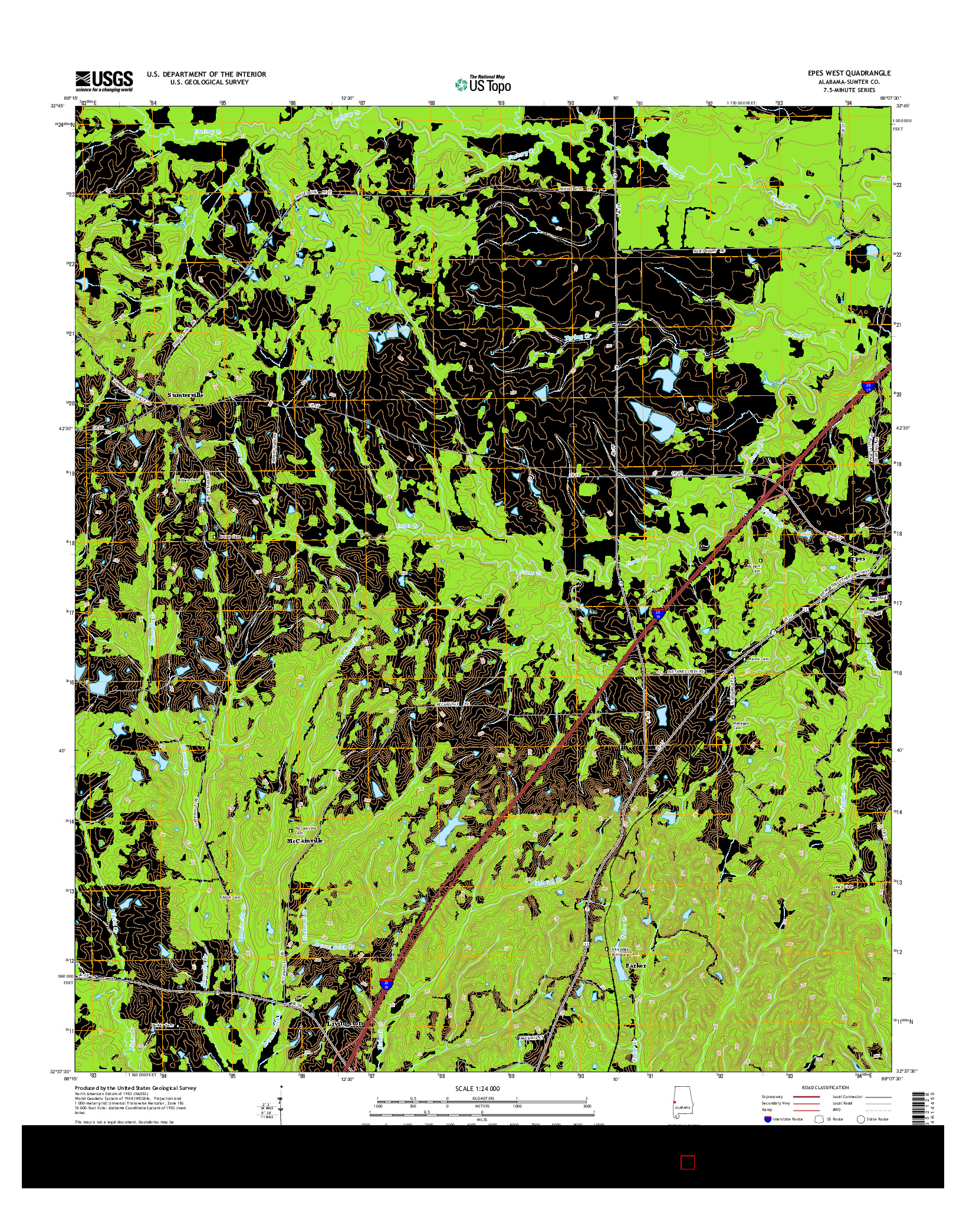 USGS US TOPO 7.5-MINUTE MAP FOR EPES WEST, AL 2014